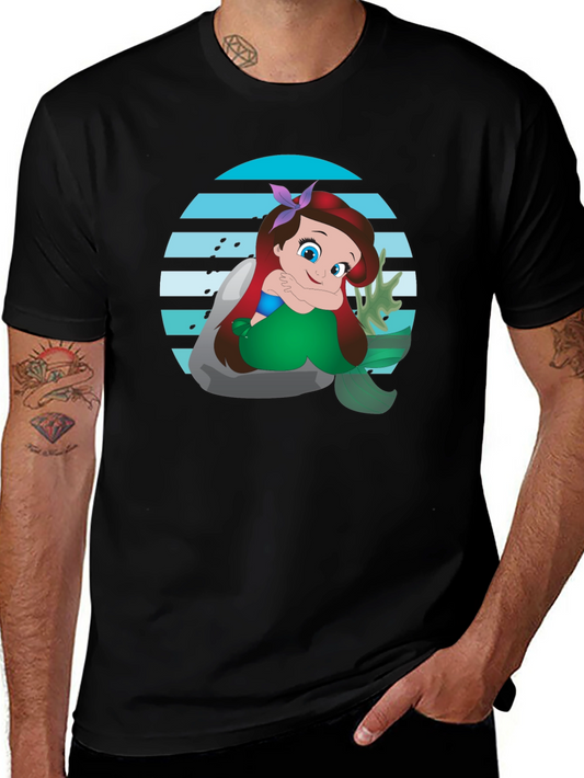 Ariel Mermaid Graphic Black T-Shirt