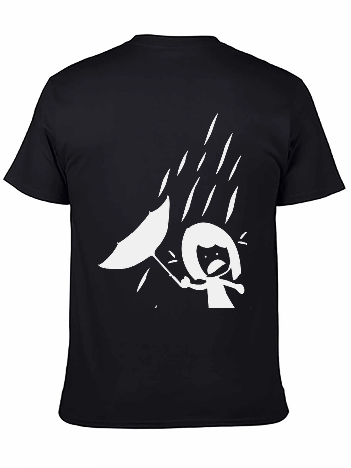 Rainy Day Graphic Tee - Funny Stick Figure T-Shirt