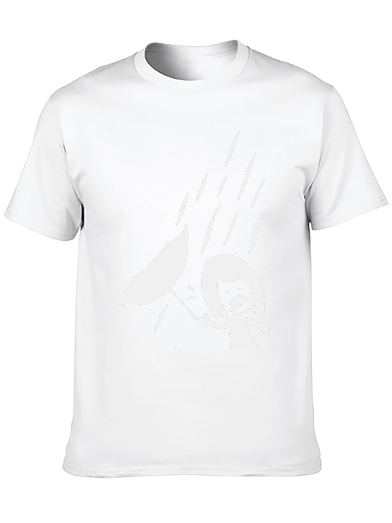 Rainy Day Graphic Tee - Funny Stick Figure T-Shirt