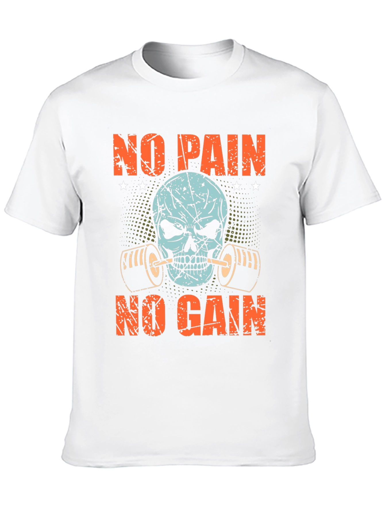 No Pain No Gain Skull Graphic T-Shirt
