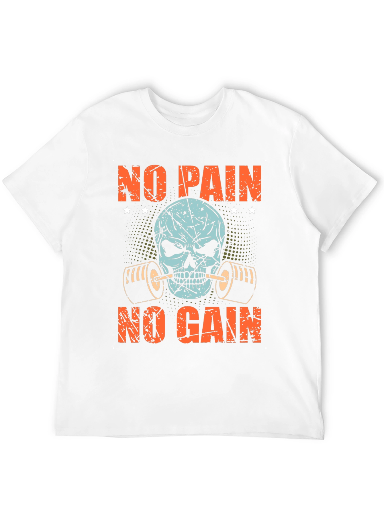 No Pain No Gain Skull Graphic T-Shirt