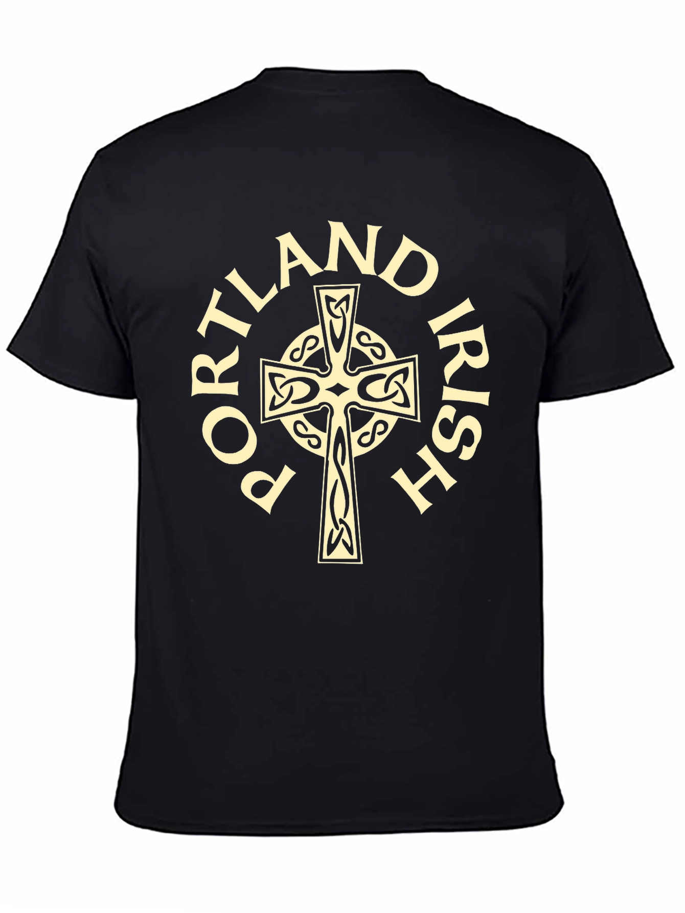 Portland Irish Celtic Cross Black T-Shirt