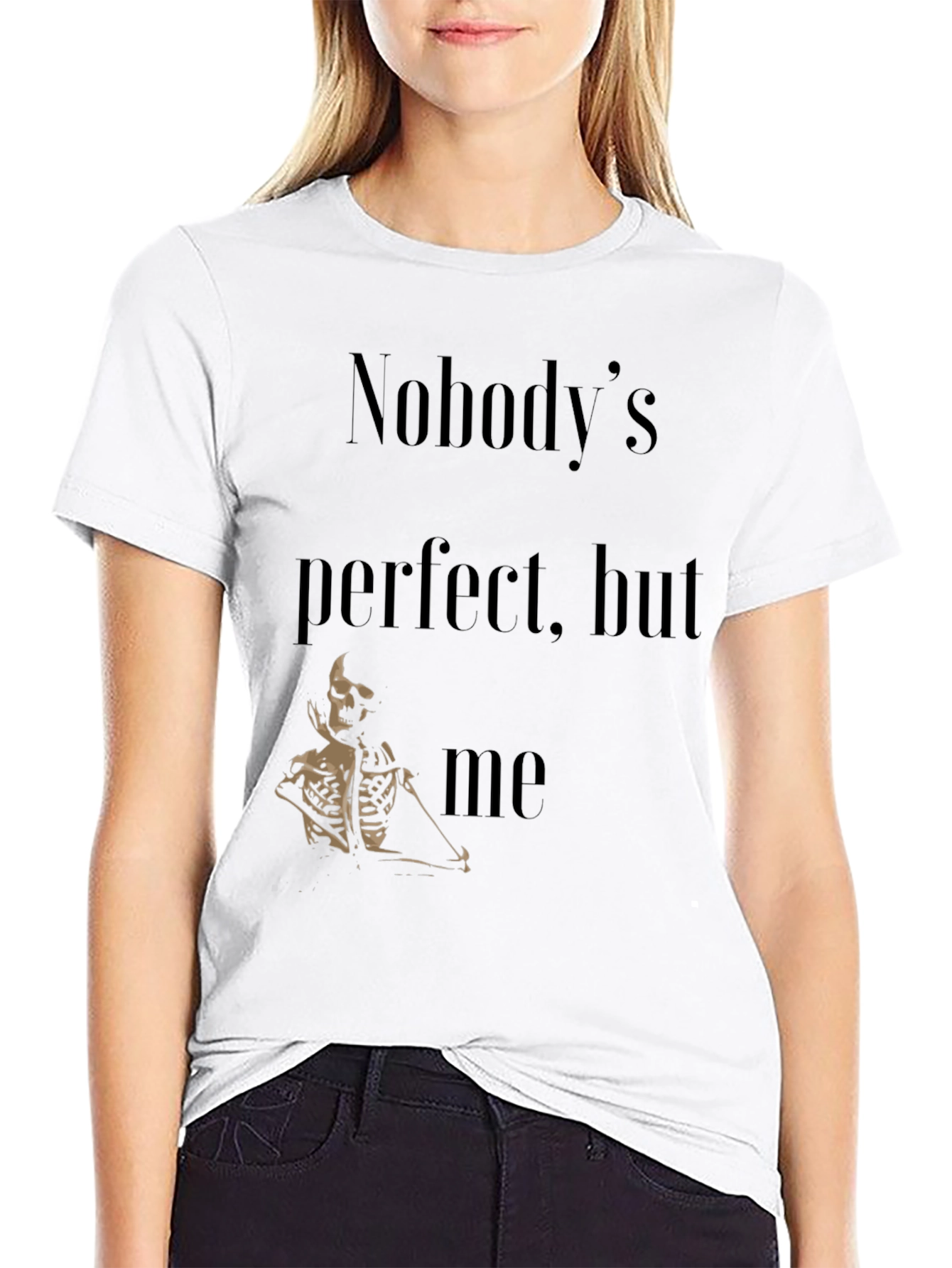 Nobodys Perfect Skeleton Graphic T-Shirt