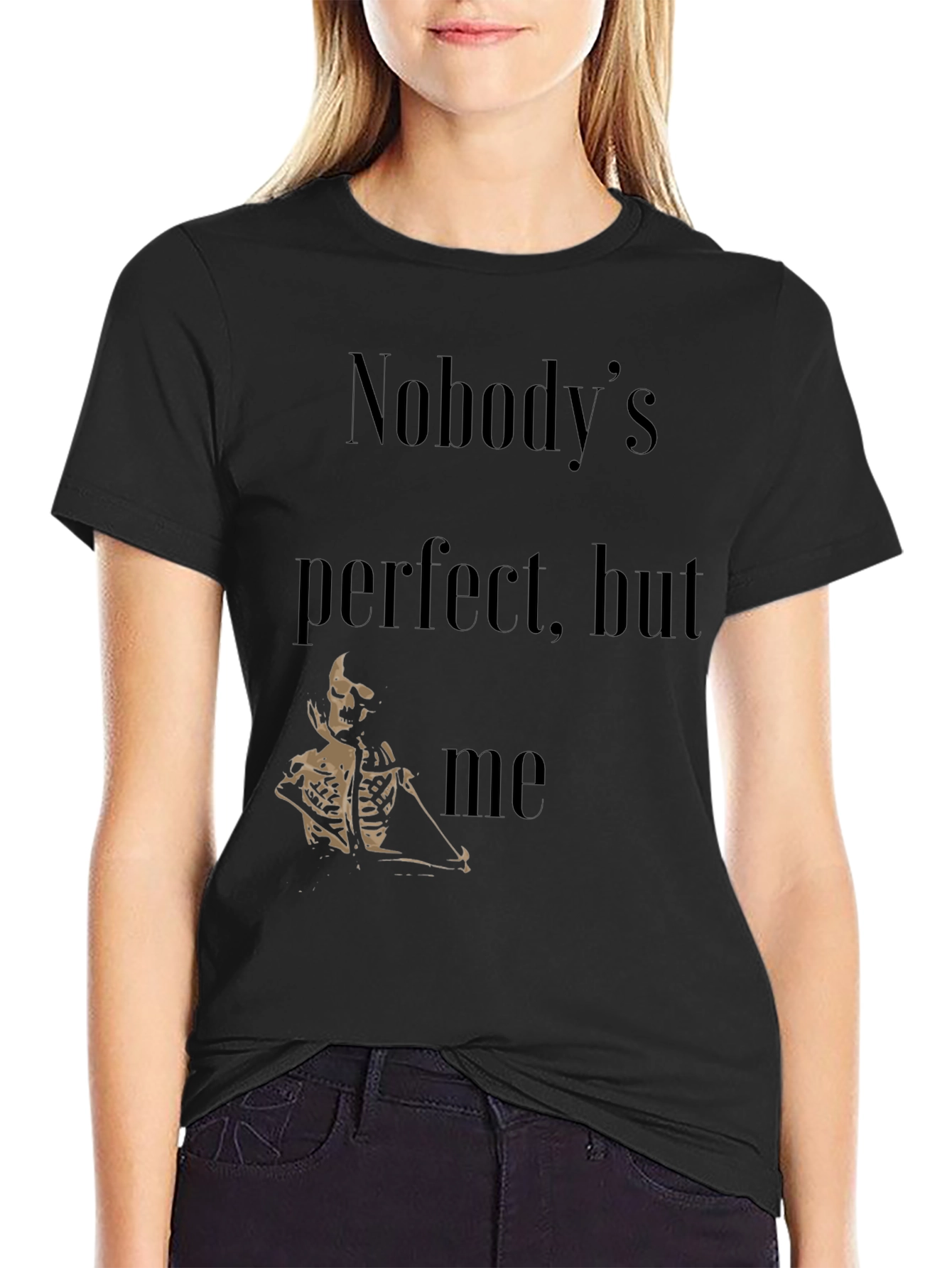 Nobodys Perfect Skeleton Graphic T-Shirt