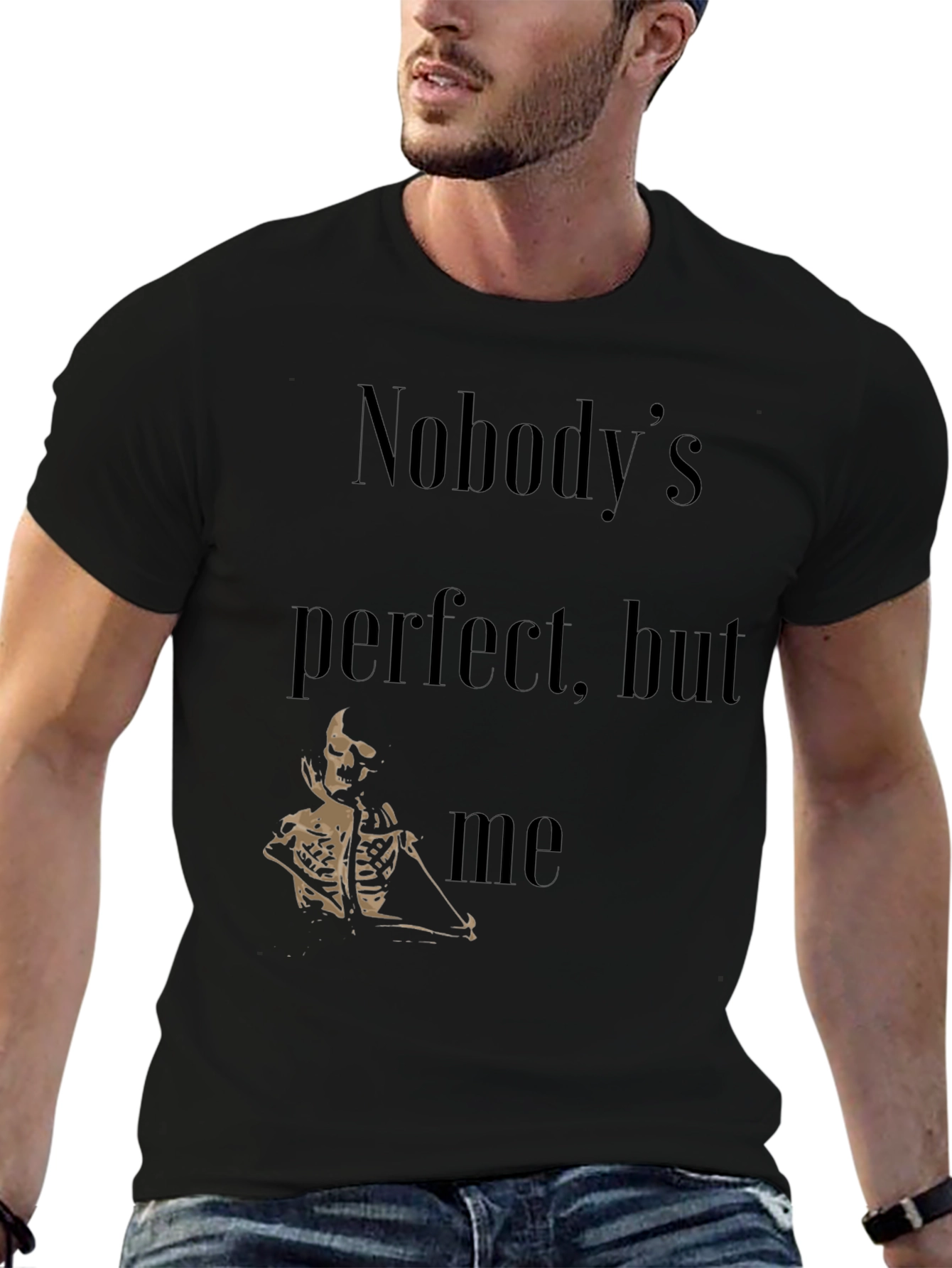 Nobodys Perfect Skeleton Graphic T-Shirt