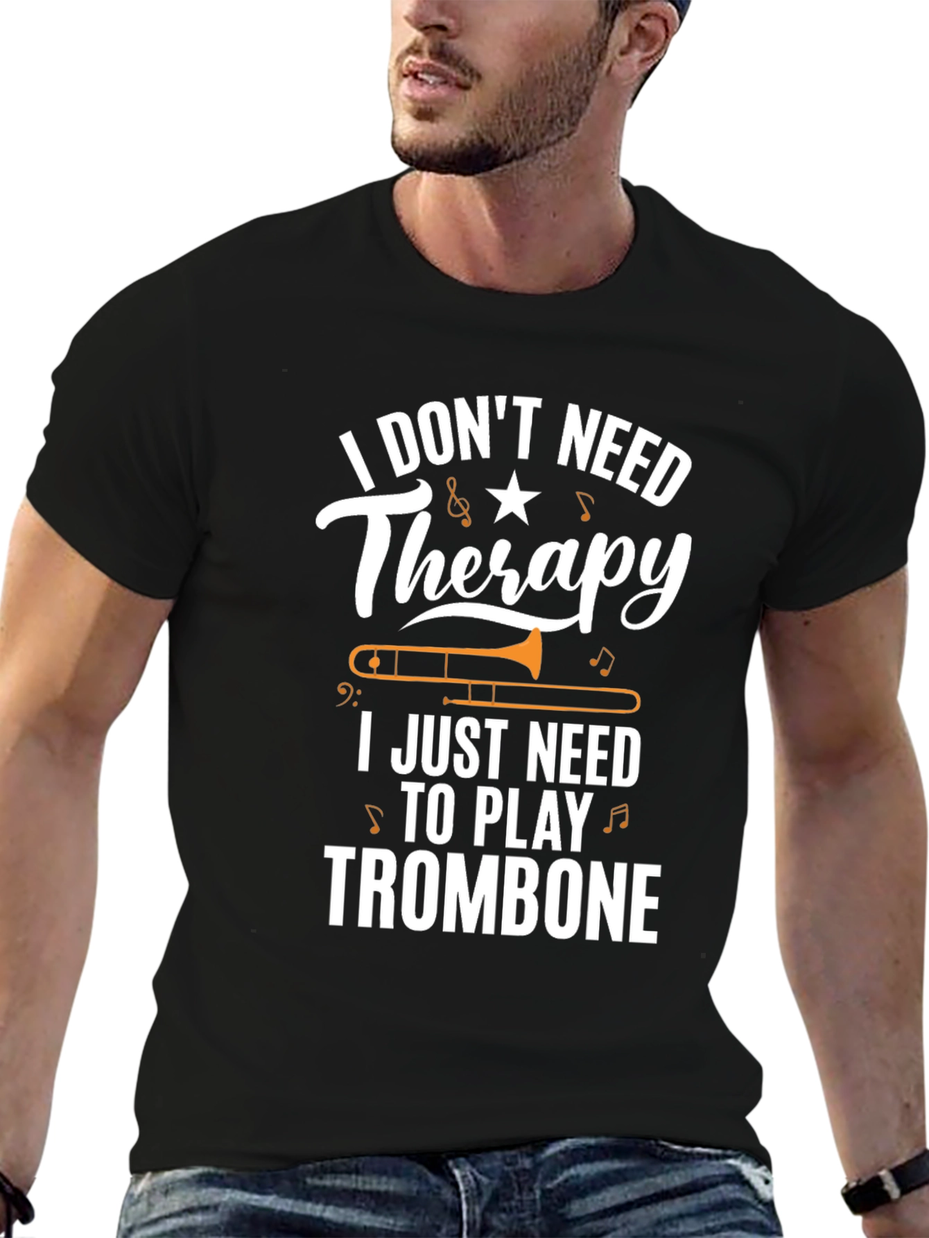 Trombone Therapy T-Shirt - Musicians Humor Tee