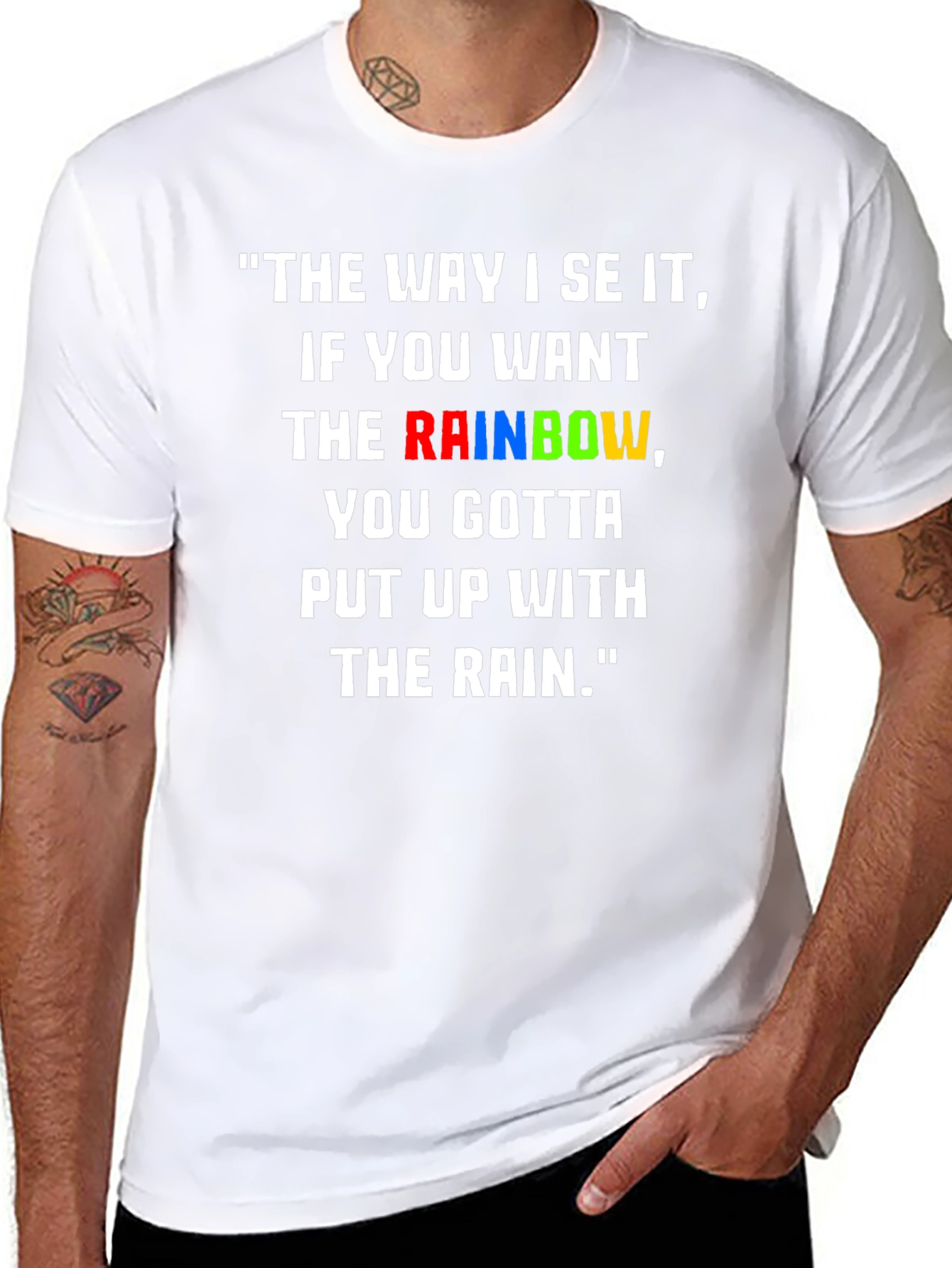 Rainbow Quote Graphic T-Shirt - Inspiring Tee