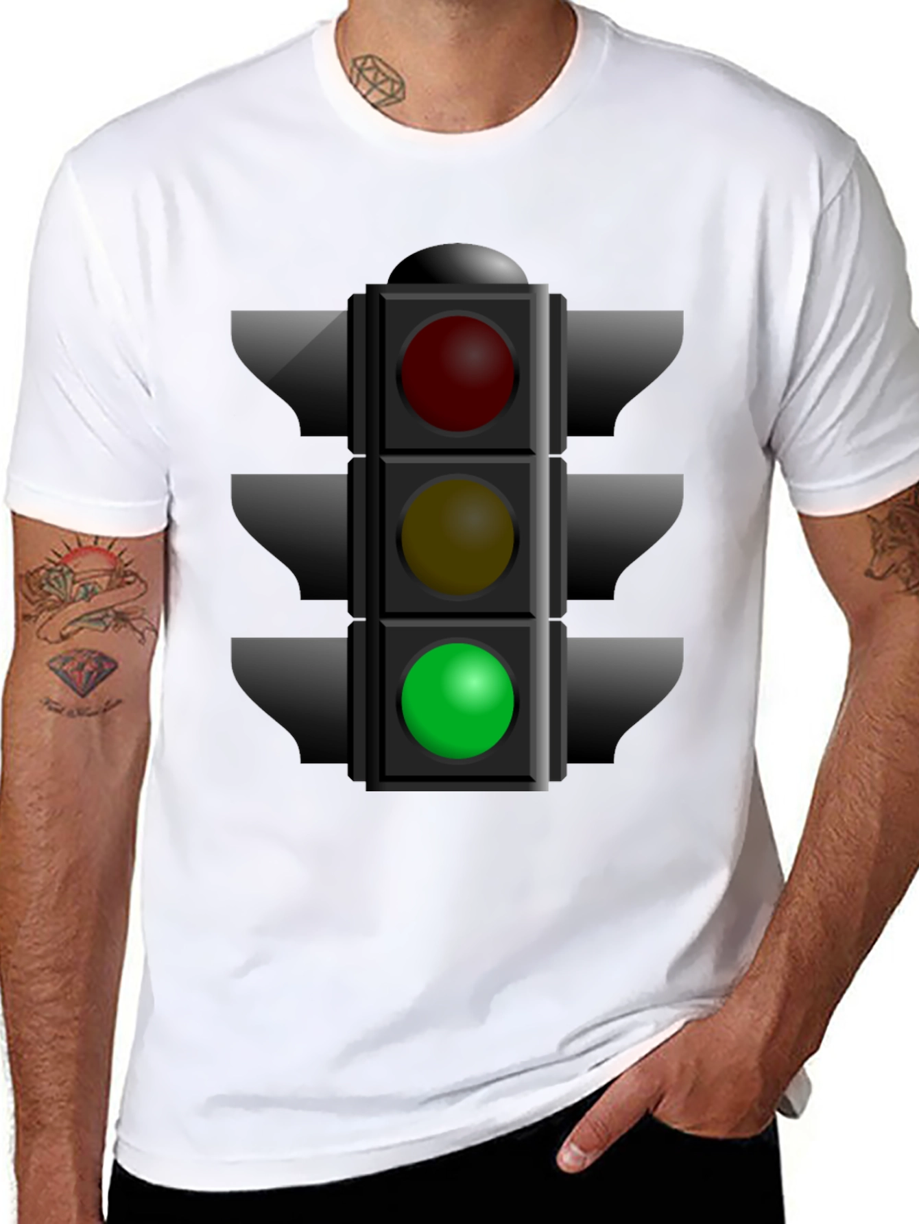 Traffic Light Graphic T-Shirt - Stop Wait Go!