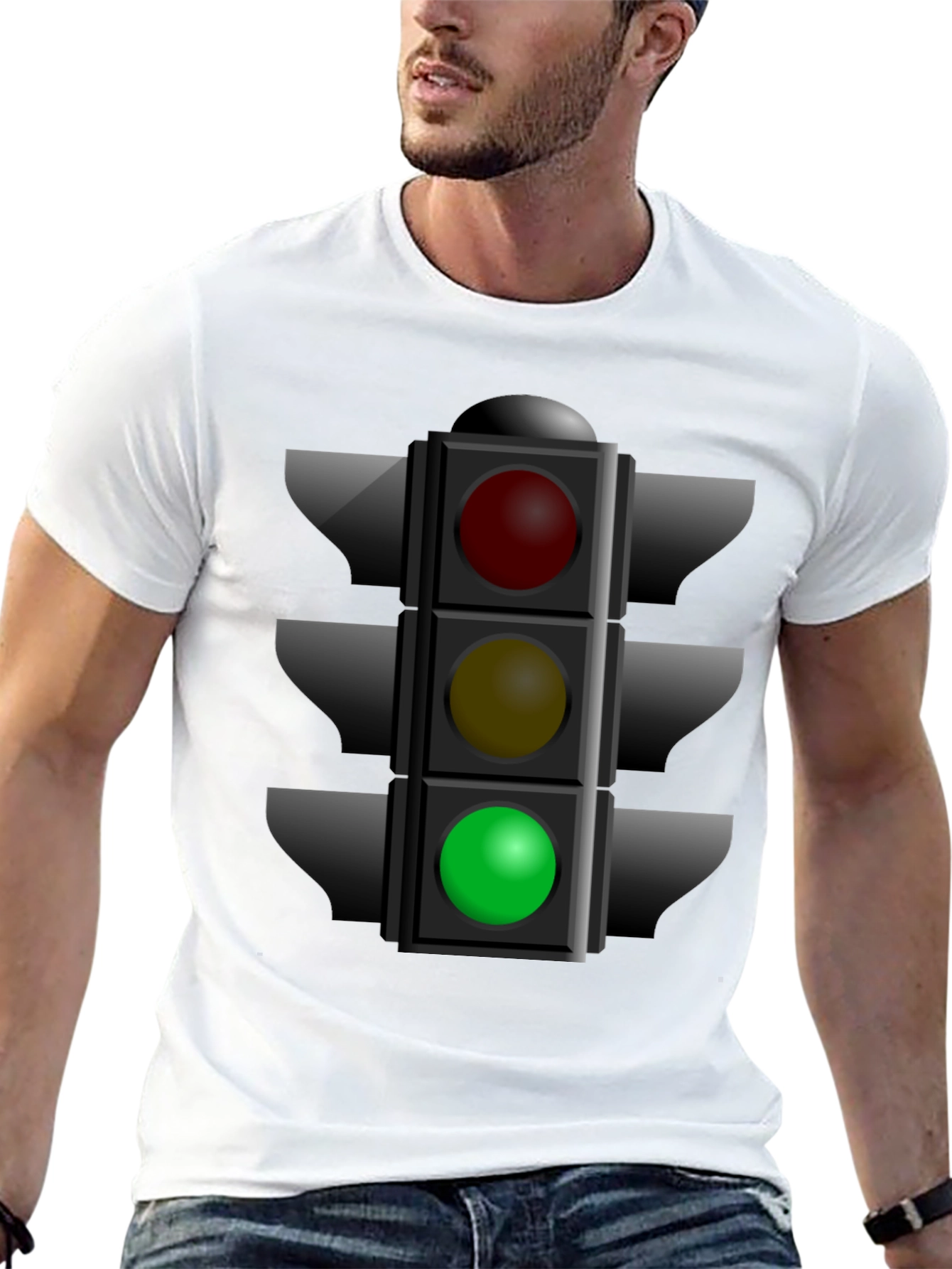 Traffic Light Graphic T-Shirt - Stop Wait Go!