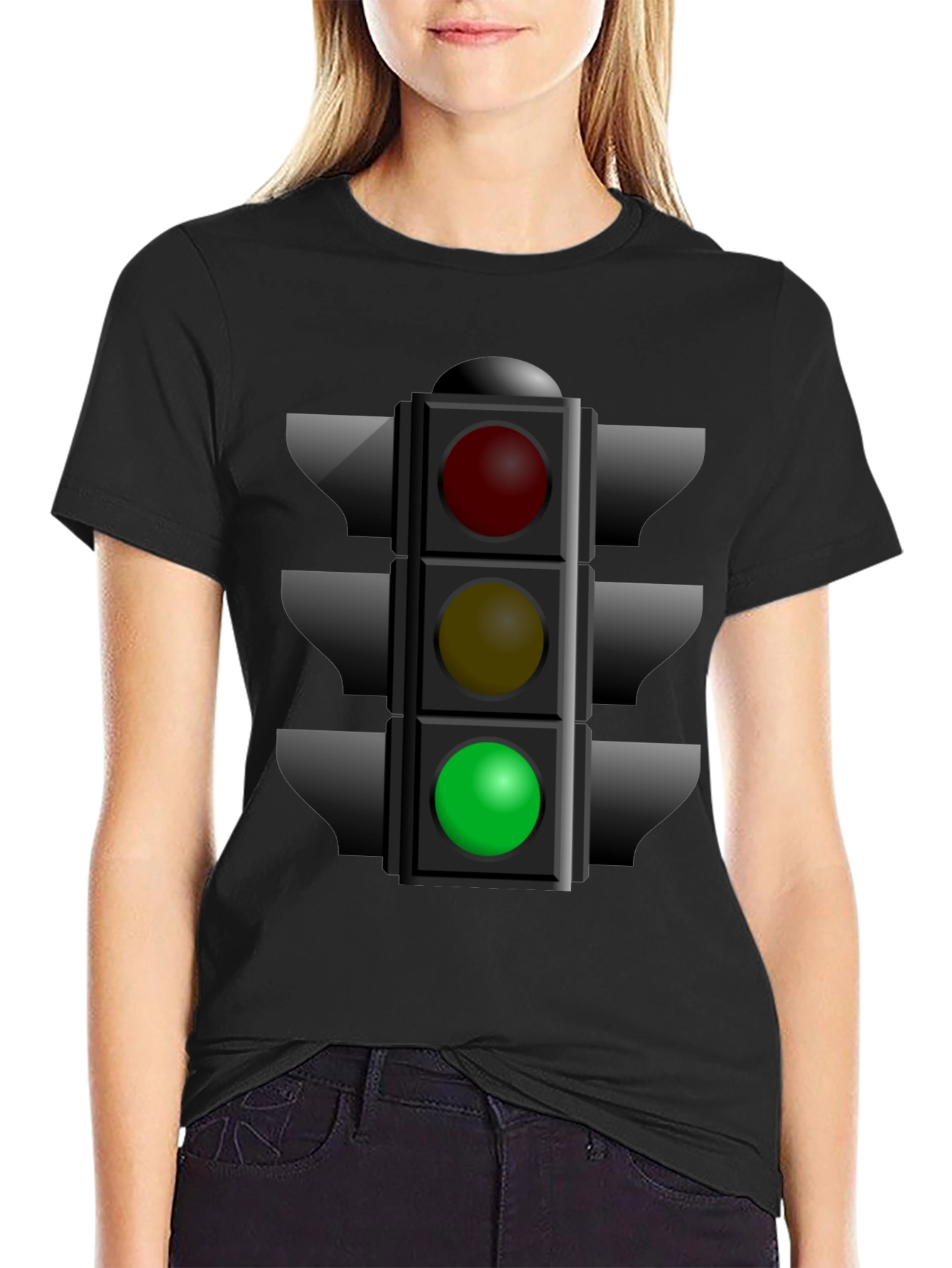 Traffic Light Graphic T-Shirt - Stop Wait Go!