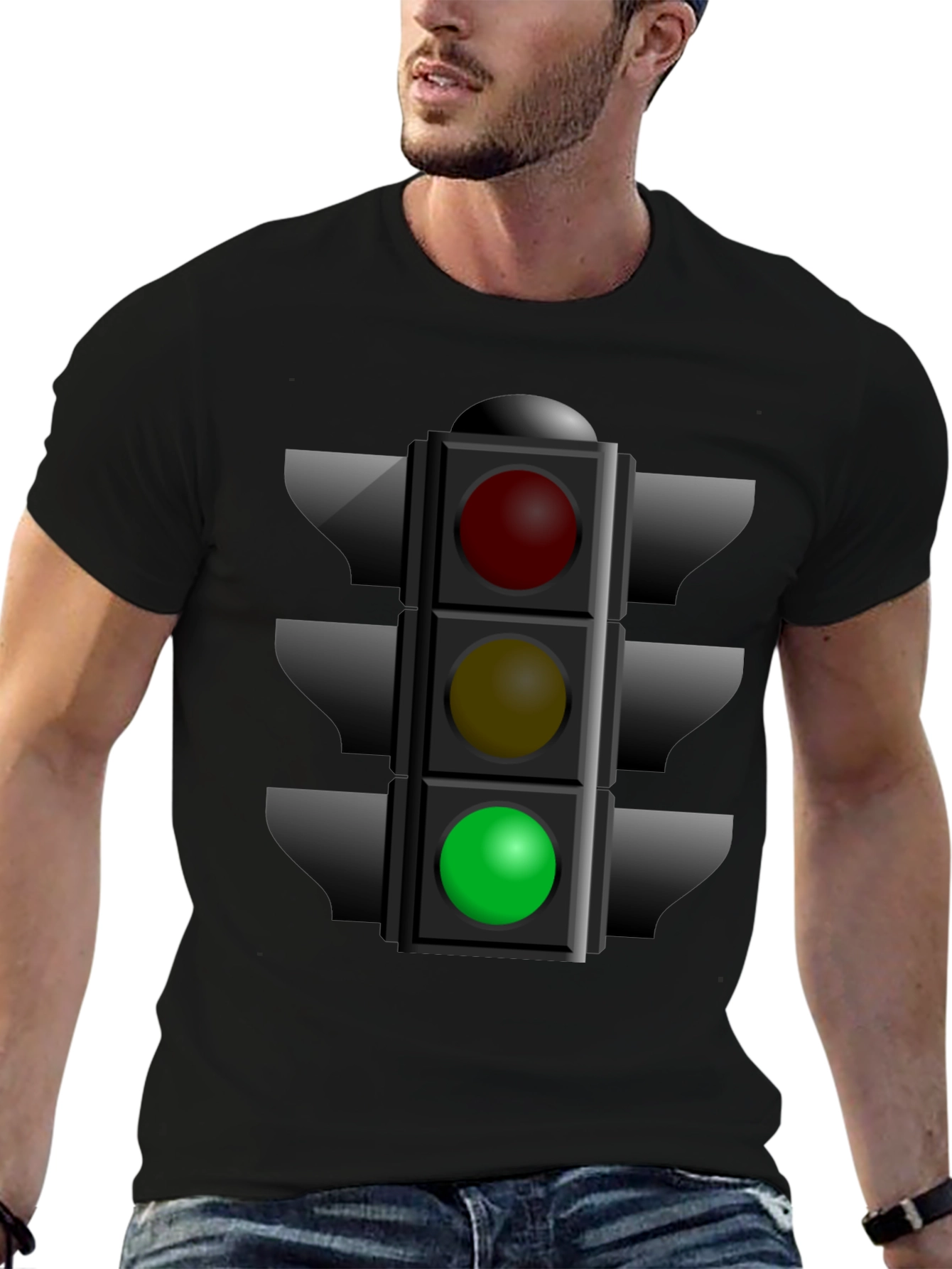 Traffic Light Graphic T-Shirt - Stop Wait Go!