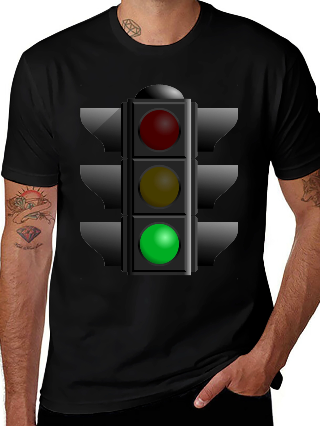Traffic Light Graphic T-Shirt - Stop Wait Go!