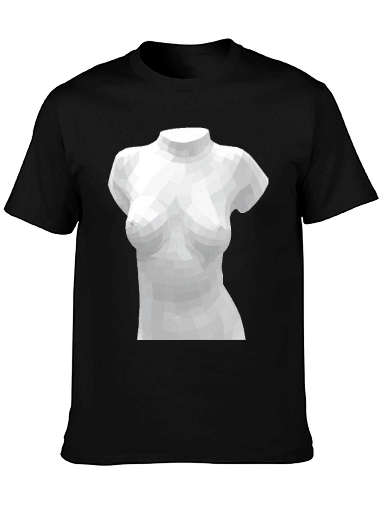 Geometric Torso Graphic Tee - Black