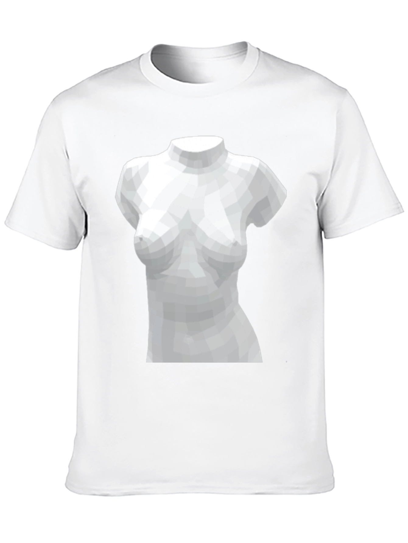Geometric Torso Graphic Tee - Black