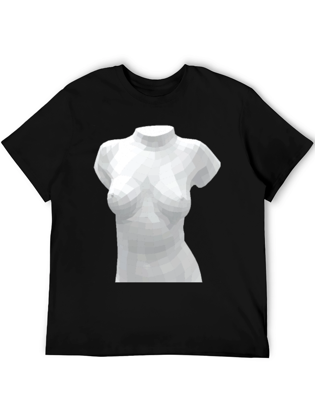 Geometric Torso Graphic Tee - Black