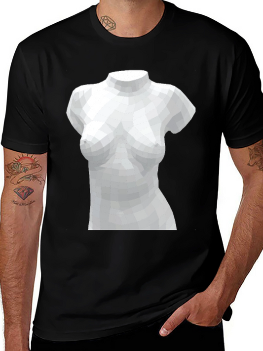 Geometric Torso Graphic Tee - Black