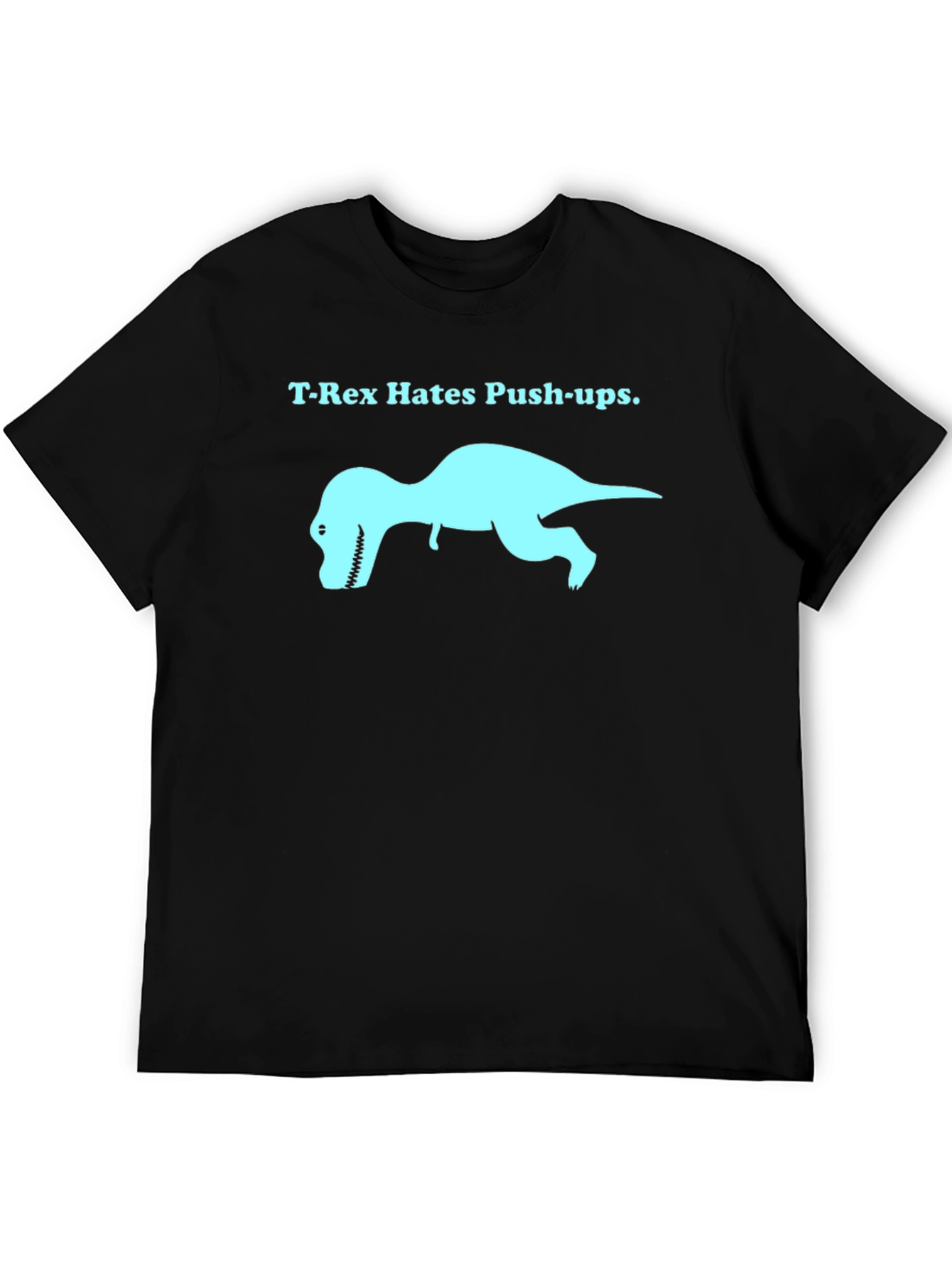 T-Rex Hates Push-Ups Graphic Tee - Black Cotton T-Shirt