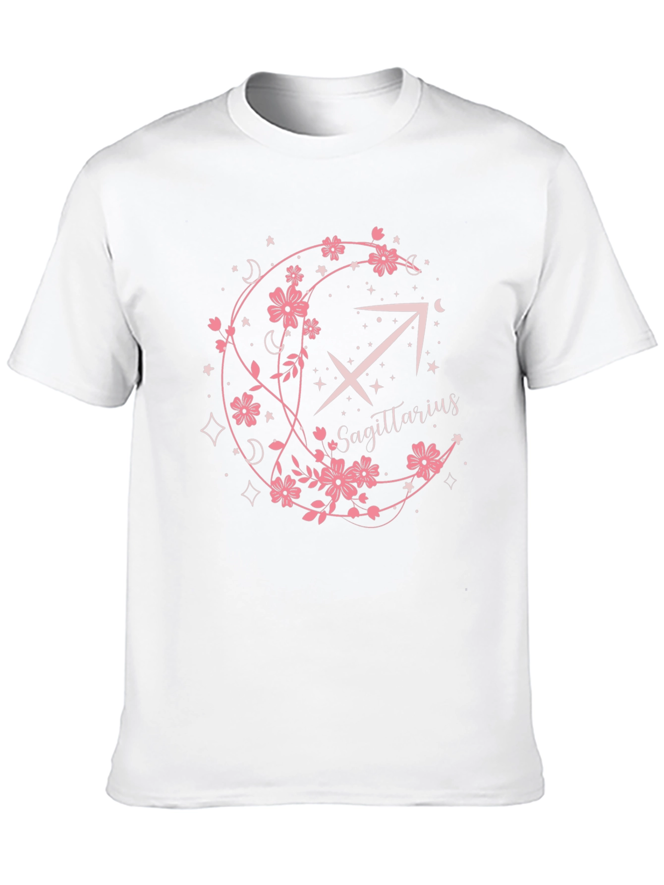 Sagittarius Floral Zodiac Black T-Shirt
