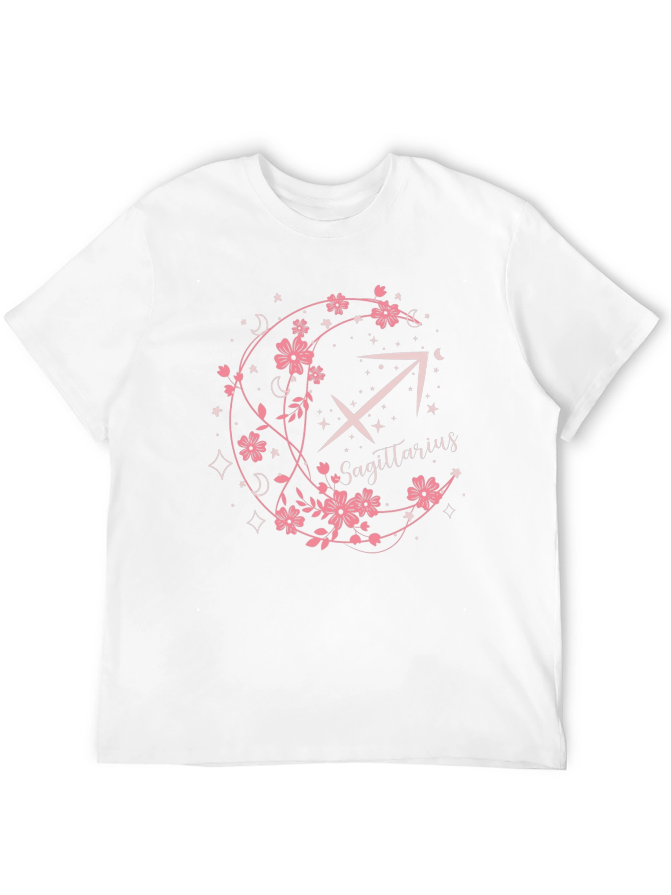 Sagittarius Floral Zodiac Black T-Shirt