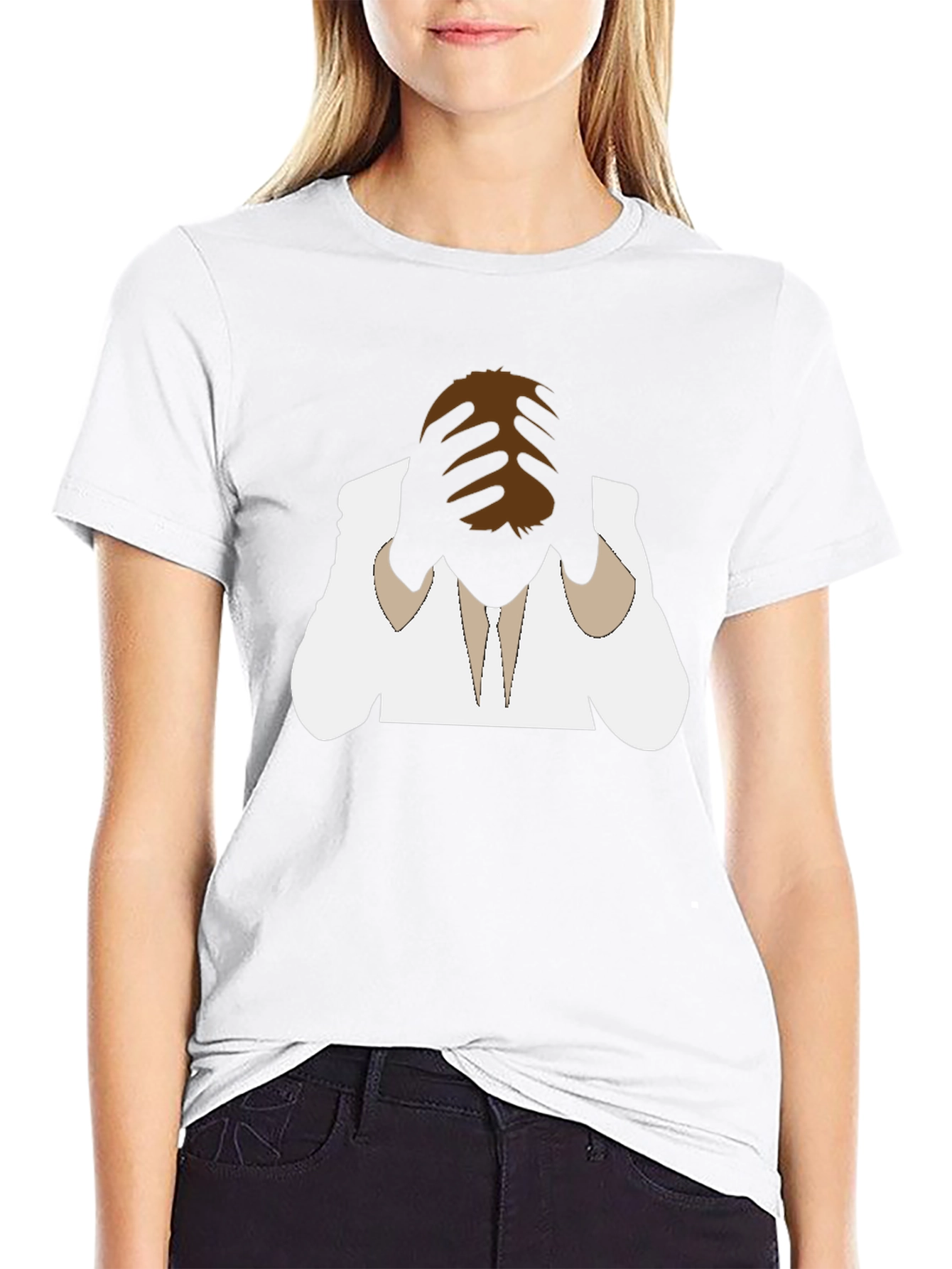 Distressed Silhouette Graphic Tee - Black