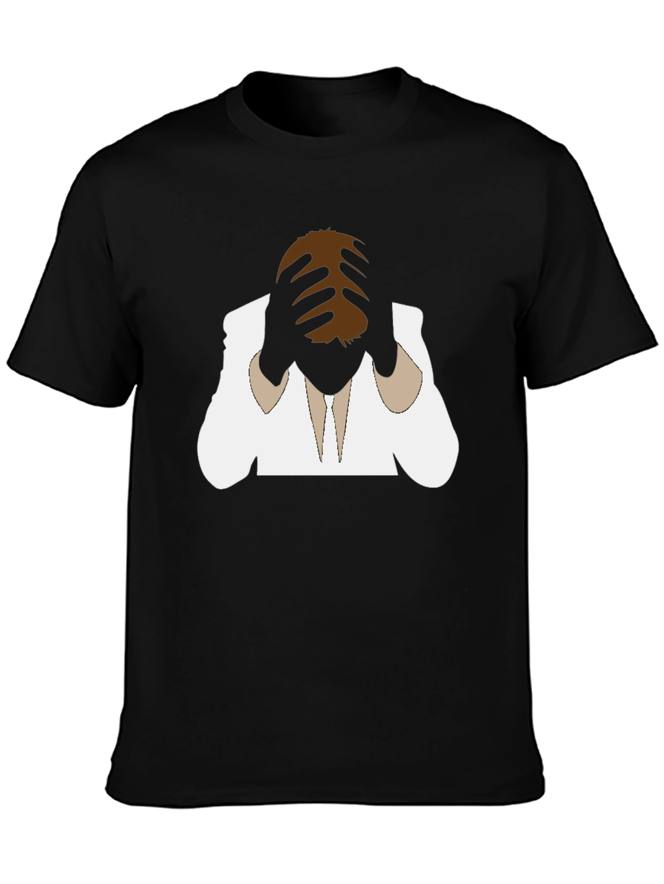 Distressed Silhouette Graphic Tee - Black