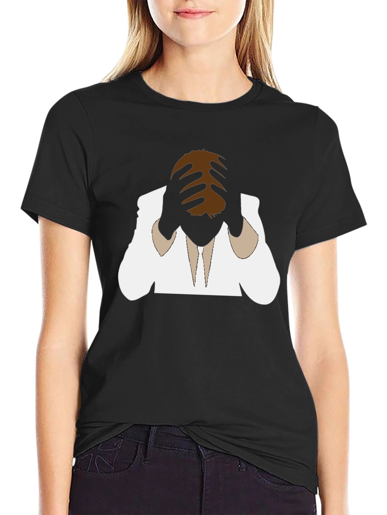 Distressed Silhouette Graphic Tee - Black