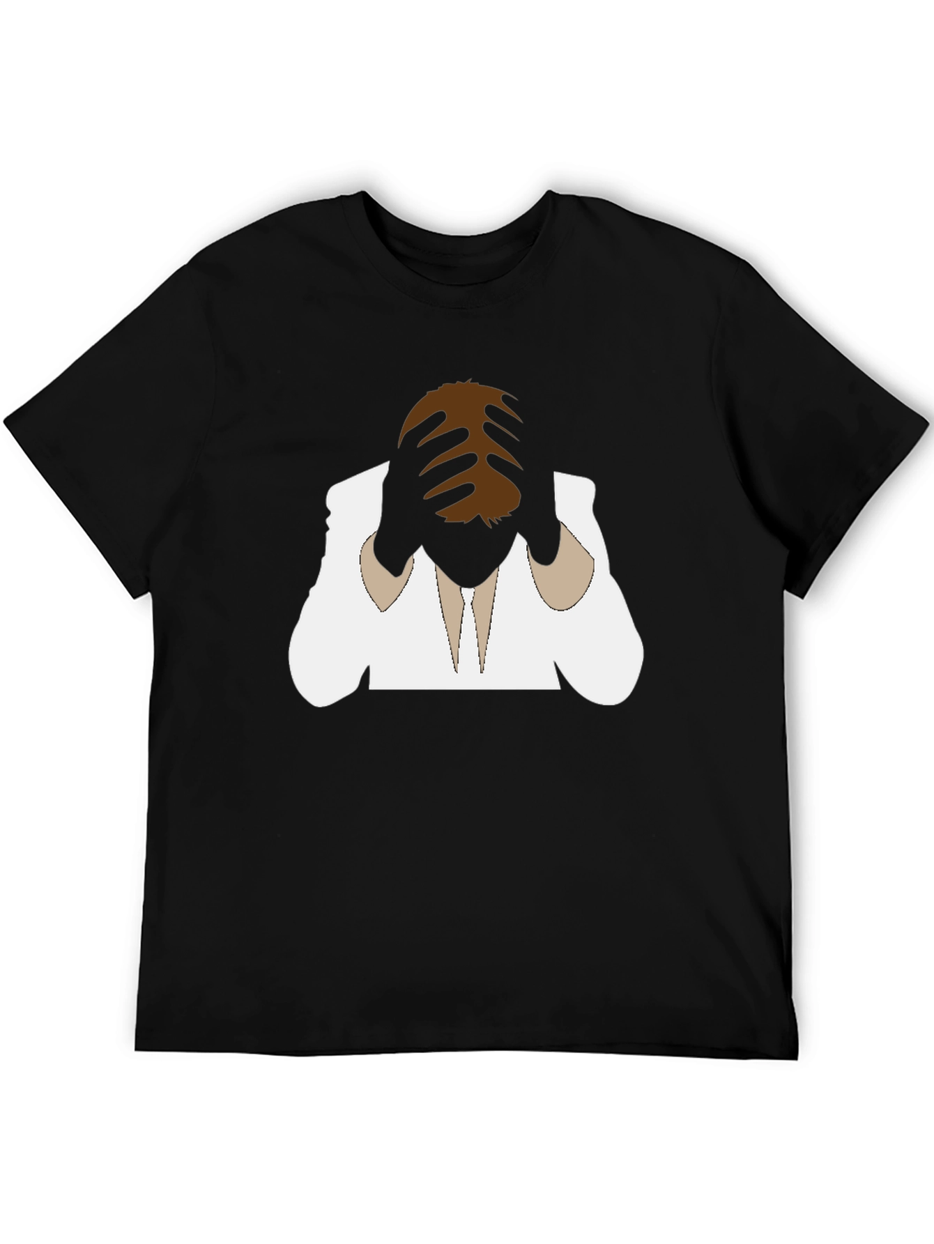 Distressed Silhouette Graphic Tee - Black