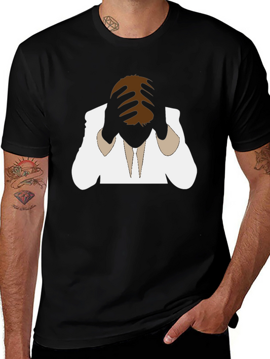 Distressed Silhouette Graphic Tee - Black