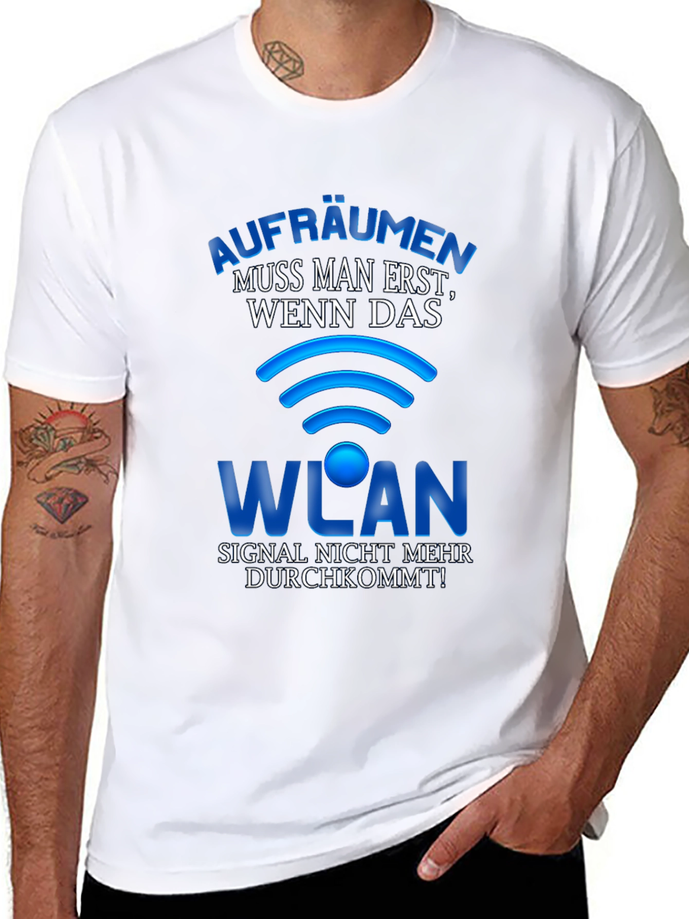 Funny WLAN T-Shirt - Clean When Signal Drops!
