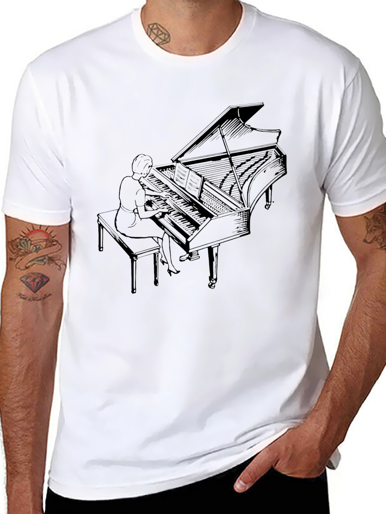 Grand Piano Player Graphic Tee