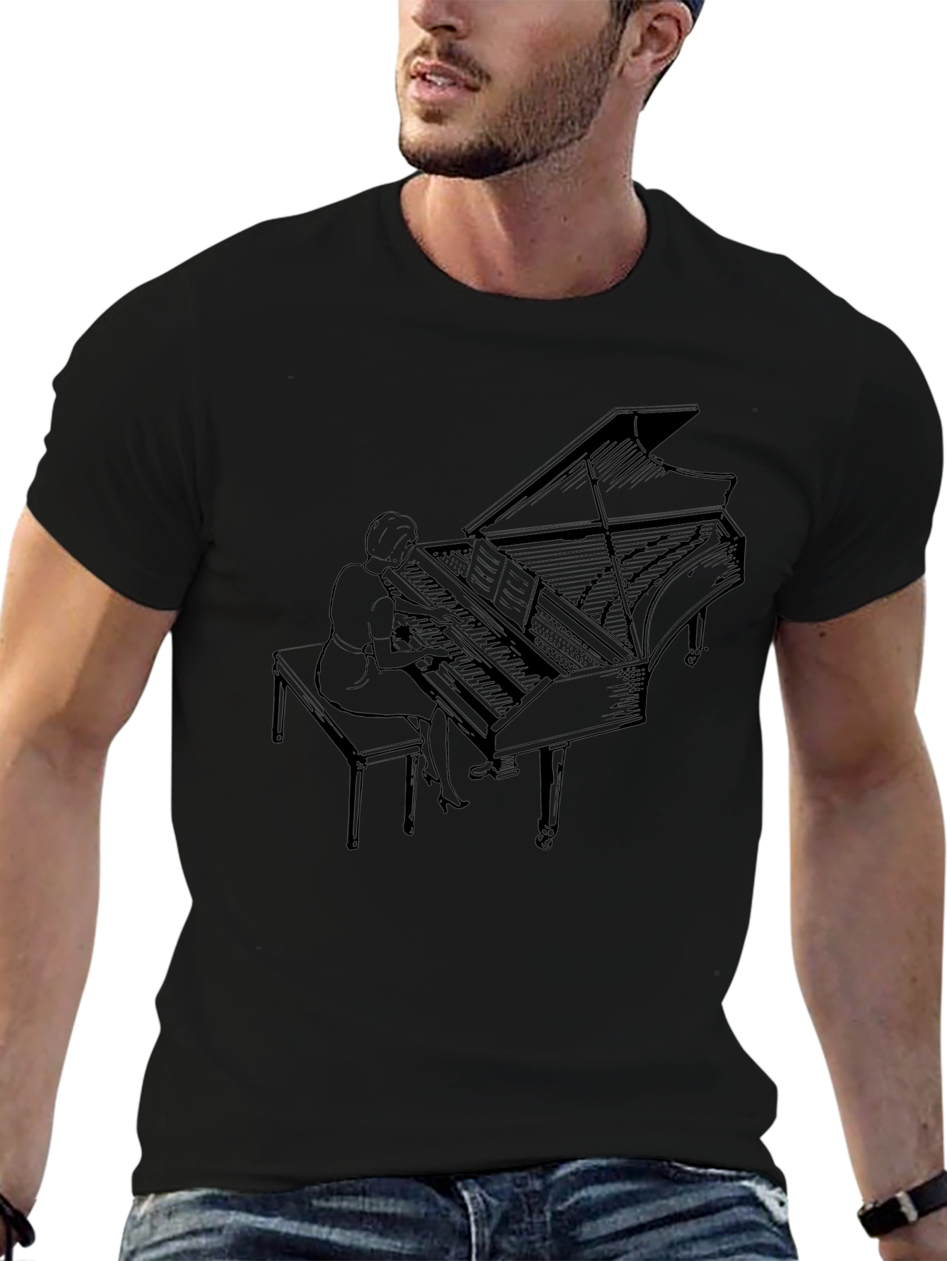 Grand Piano Player Graphic Tee