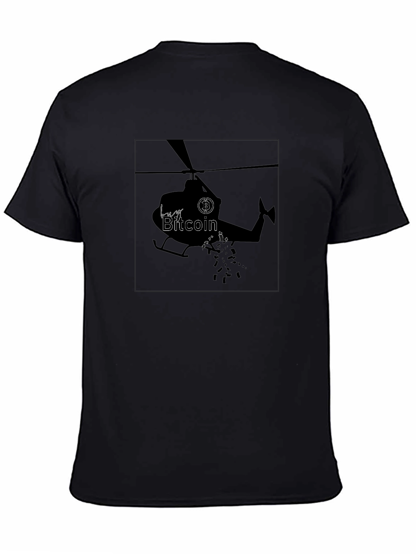 Bitcoin Helicopter Black T-Shirt