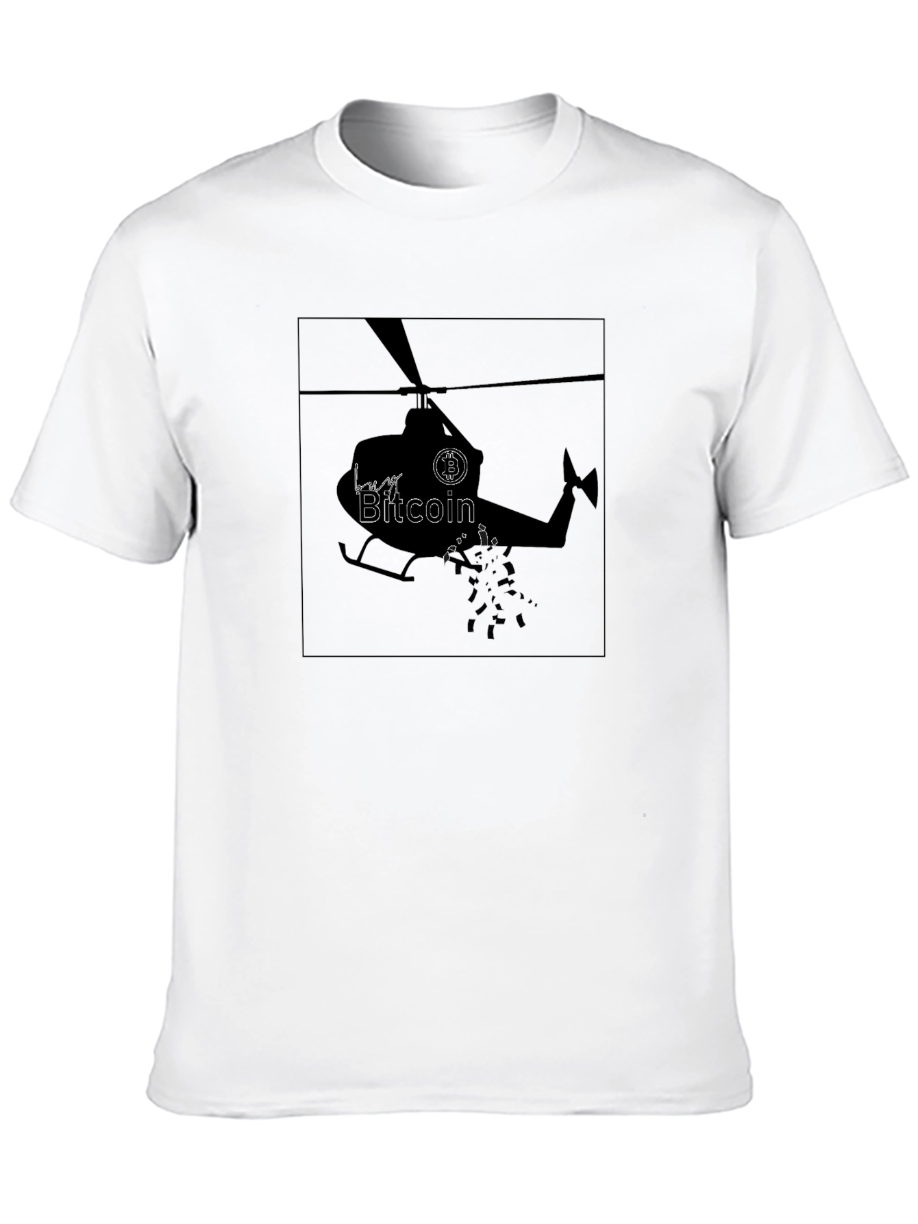 Bitcoin Helicopter Black T-Shirt