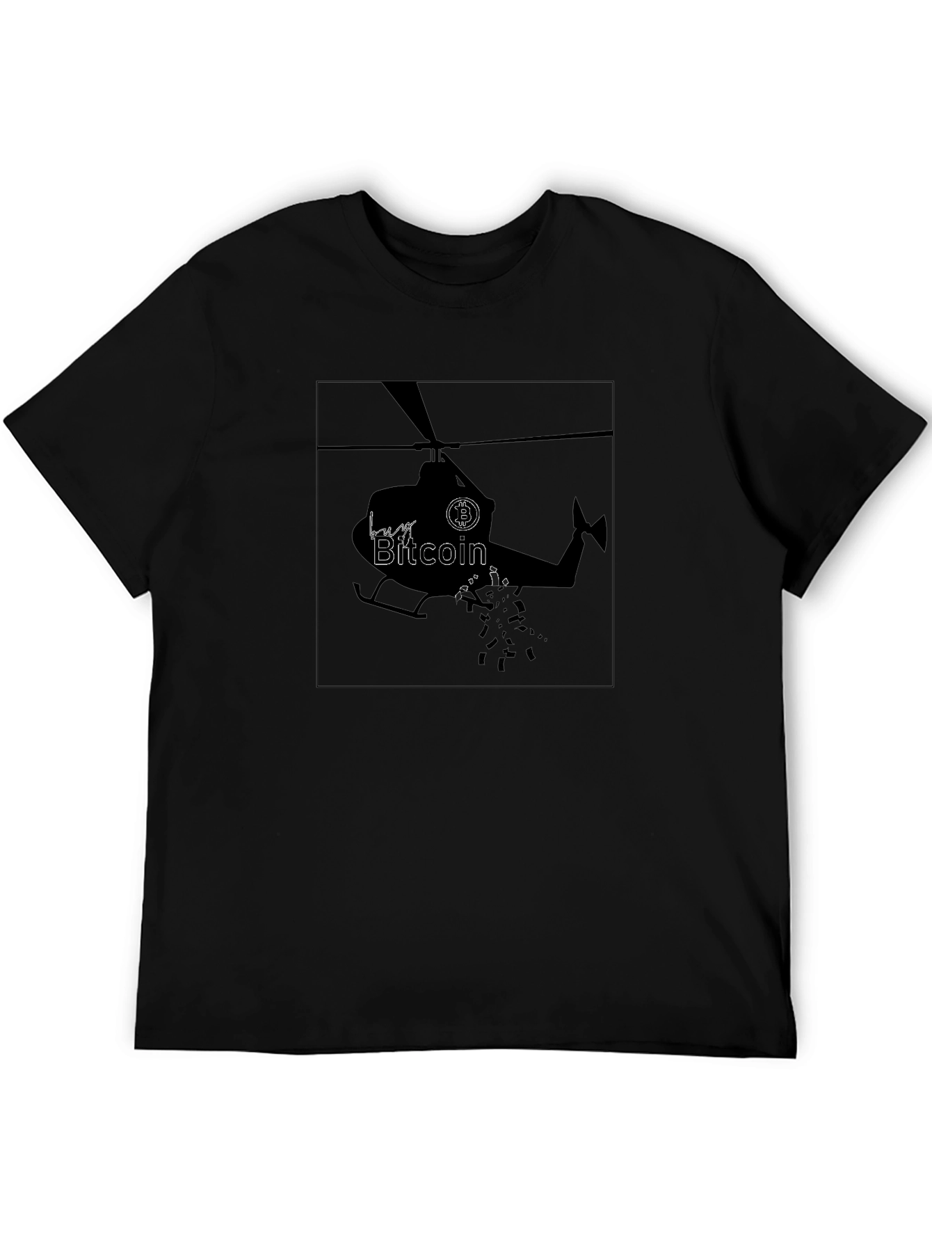 Bitcoin Helicopter Black T-Shirt