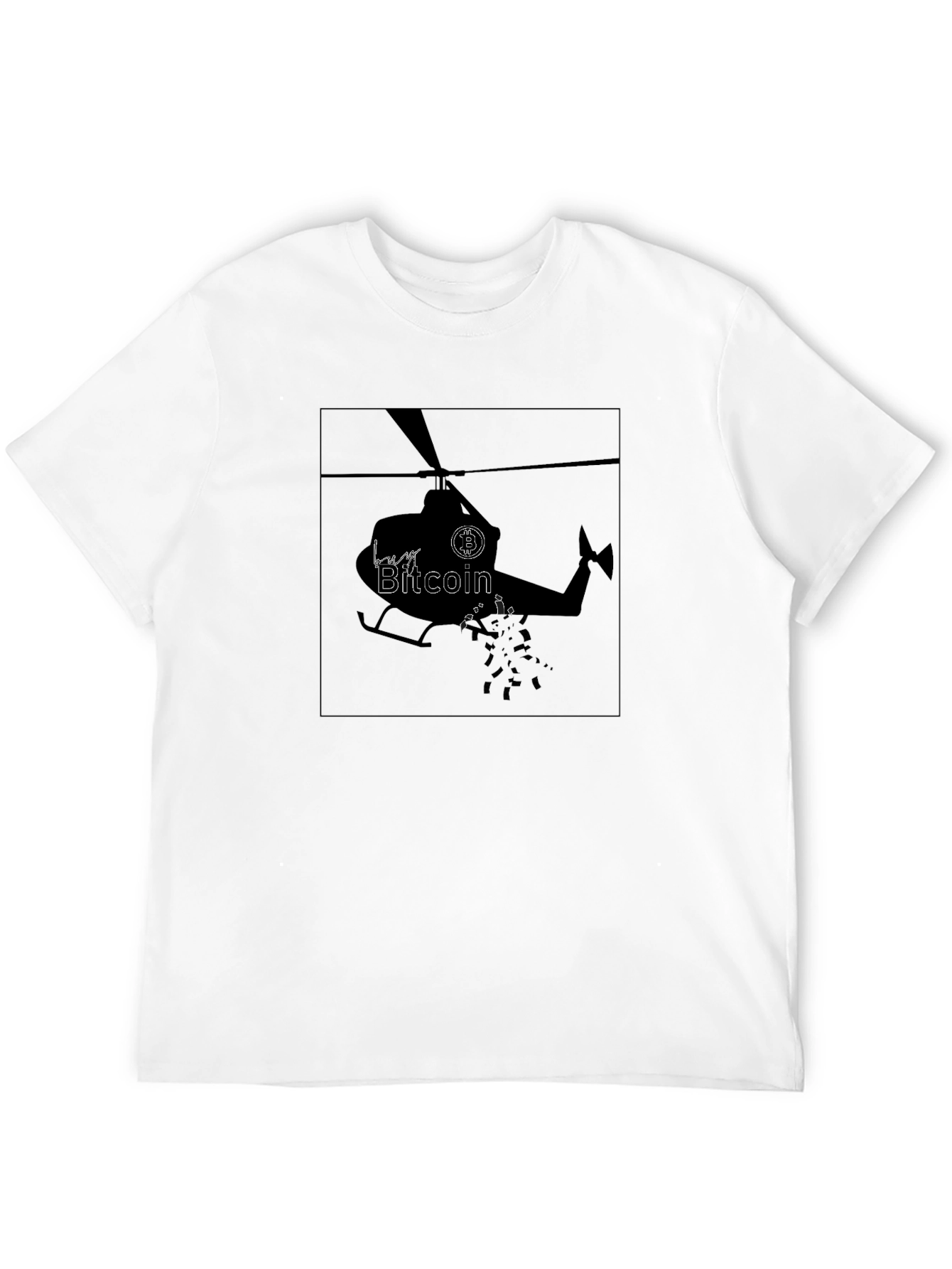 Bitcoin Helicopter Black T-Shirt