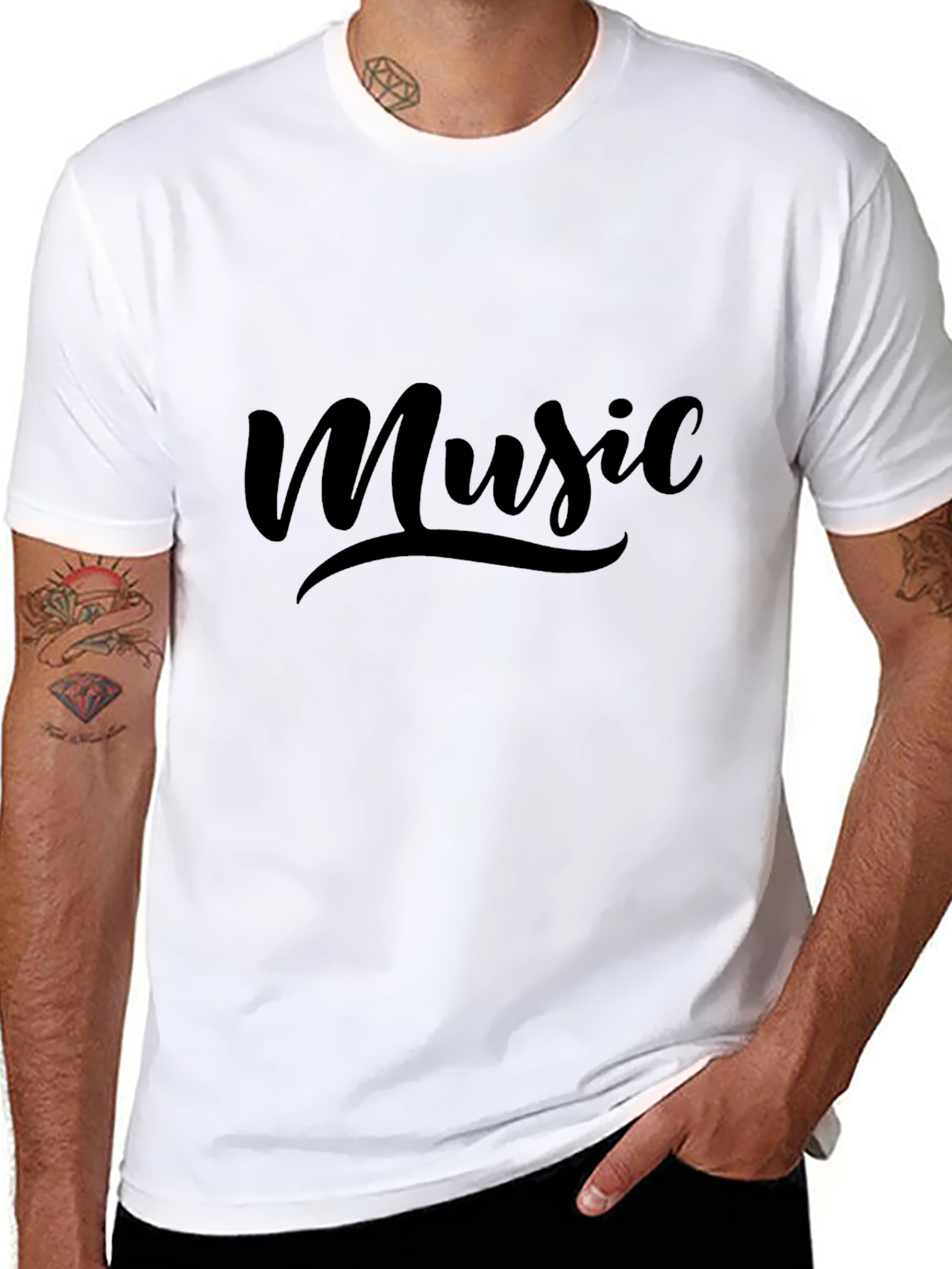Music Graphic Tee - Stylish Black T-Shirt
