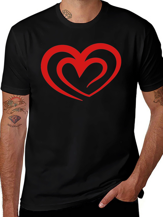 Heart Graphic Black T-Shirt - Stylish Casual Tee