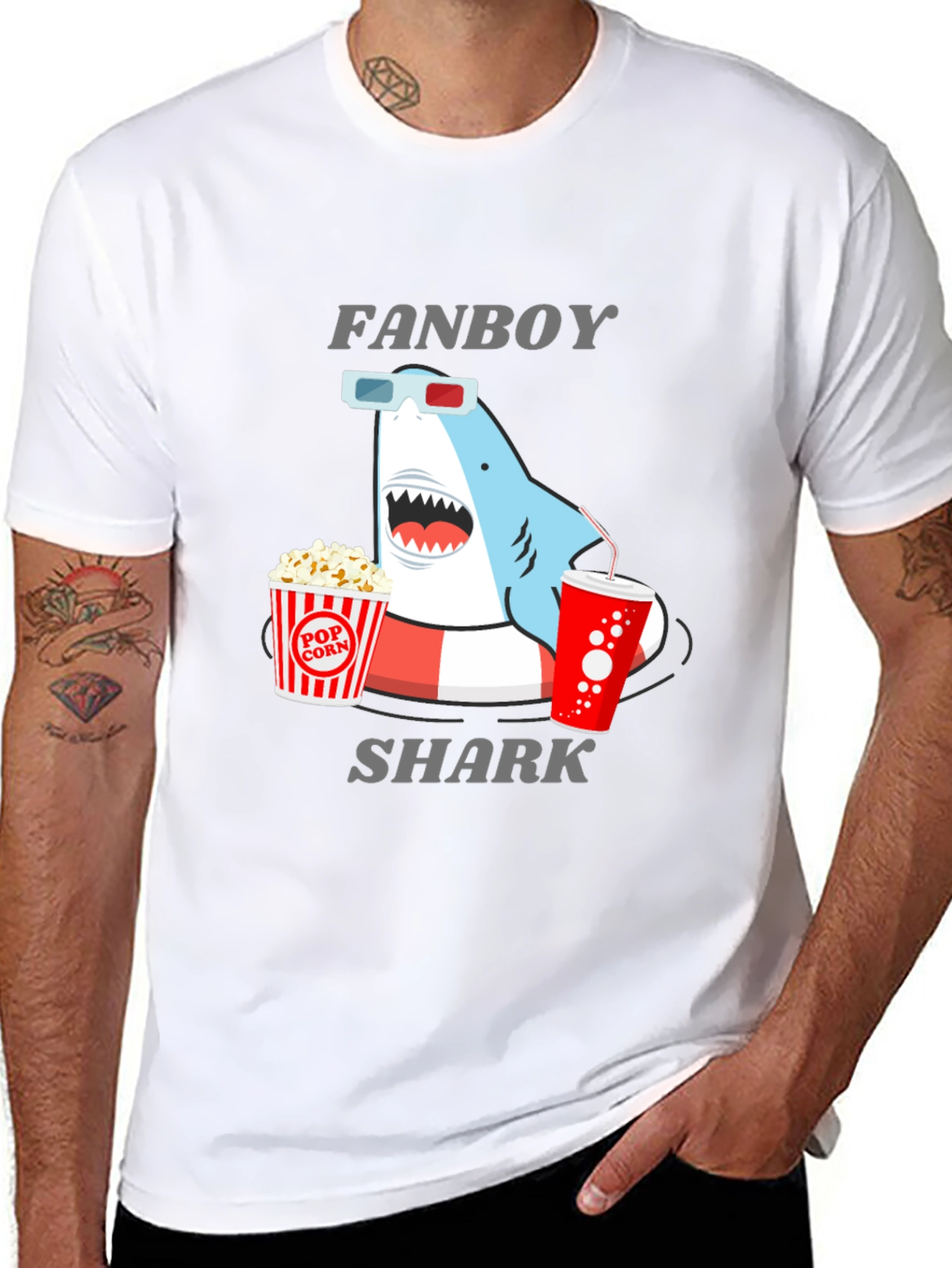 Fanboy Shark Graphic T-Shirt - Black Cotton Tee
