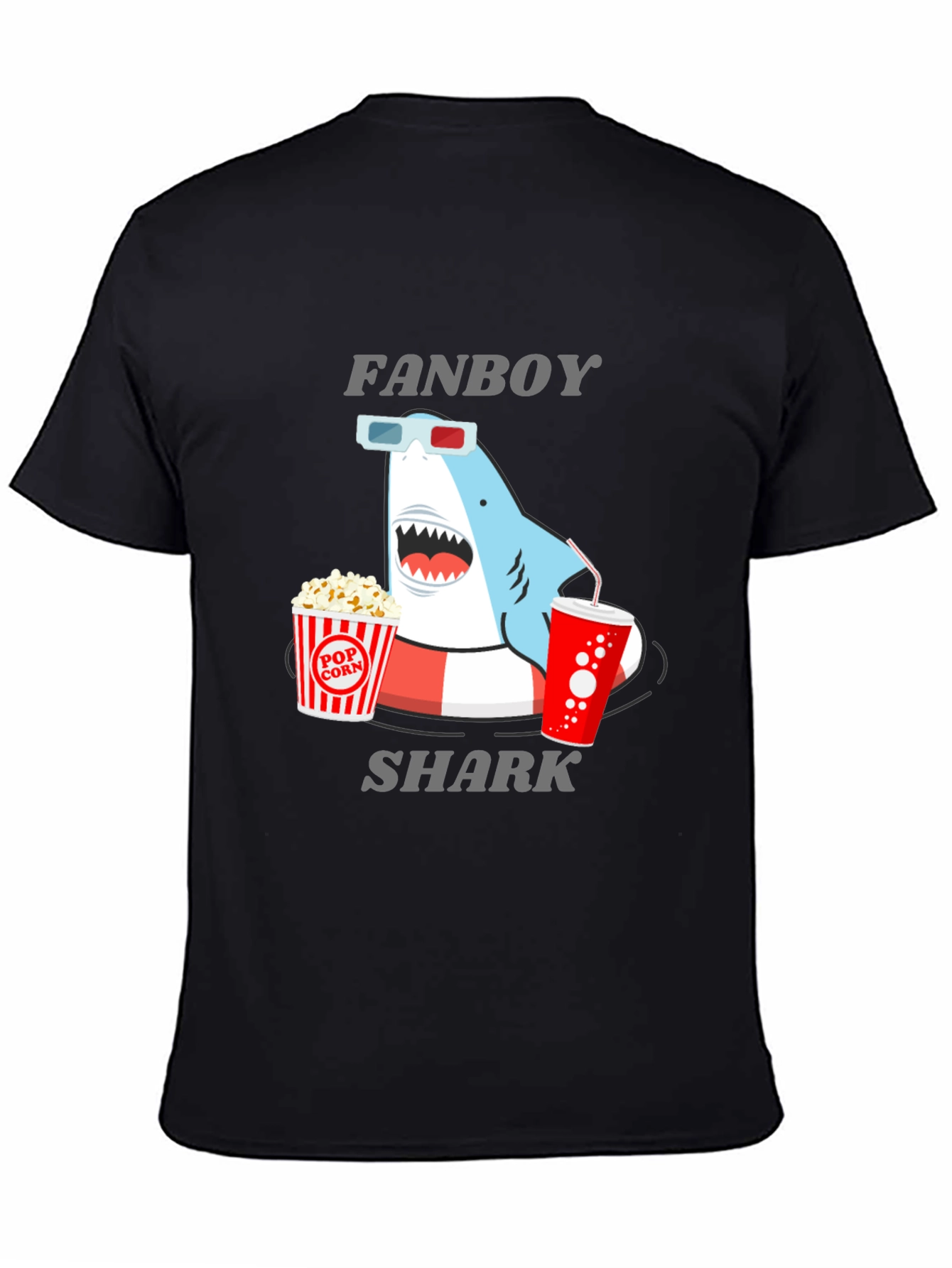 Fanboy Shark Graphic T-Shirt - Black Cotton Tee
