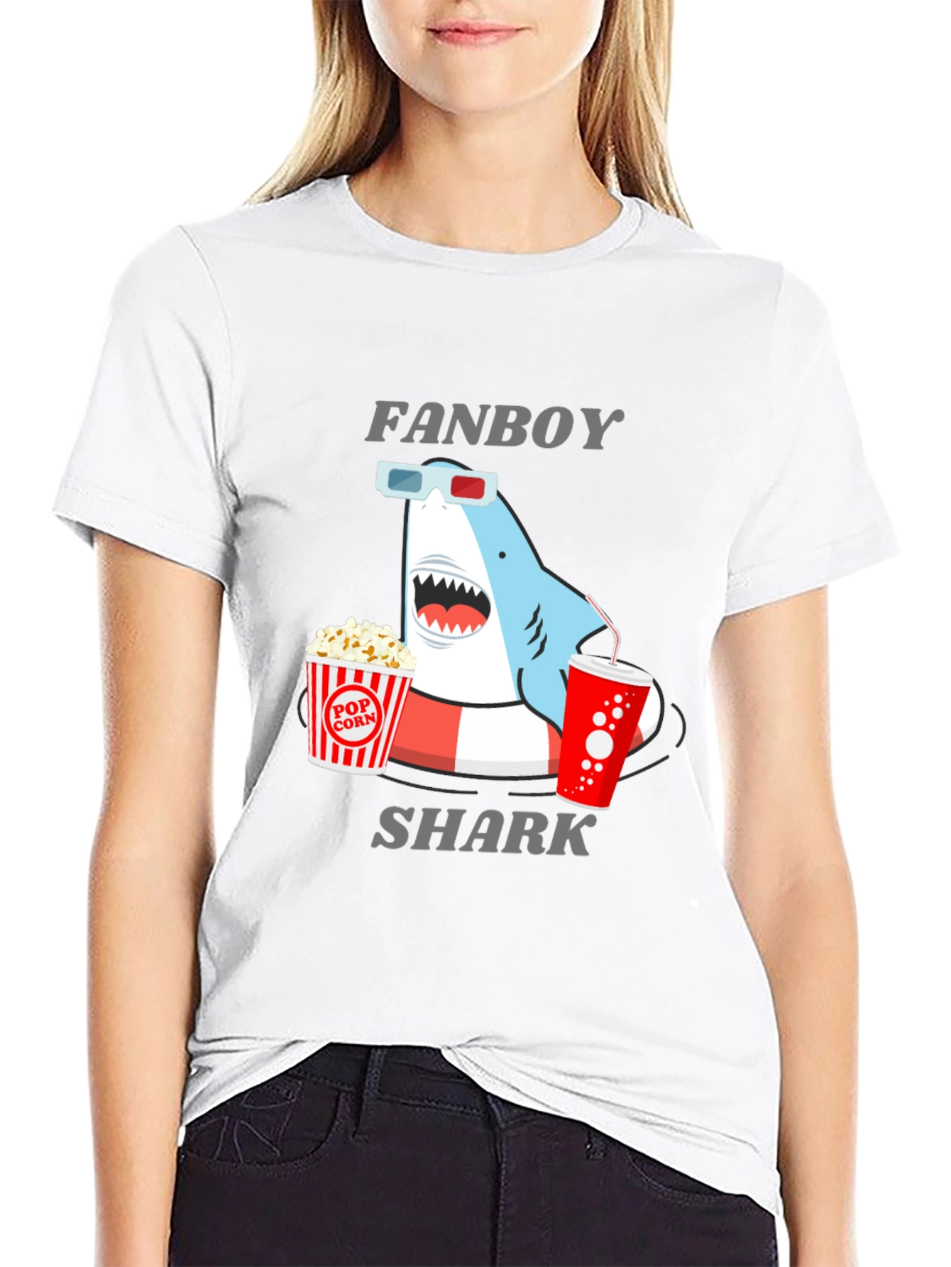 Fanboy Shark Graphic T-Shirt - Black Cotton Tee