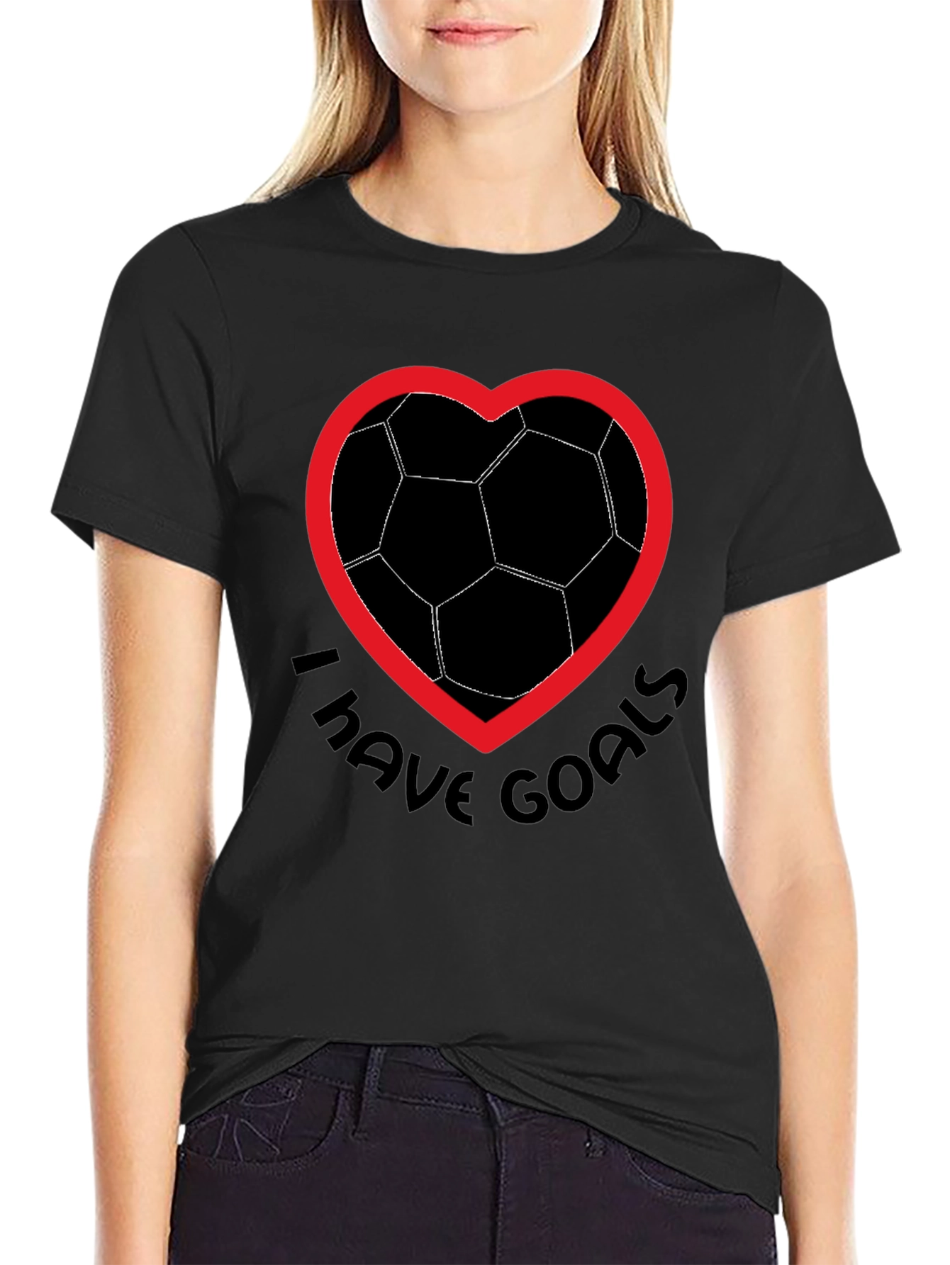 Soccer Goals T-Shirt - Heart & Ball Design