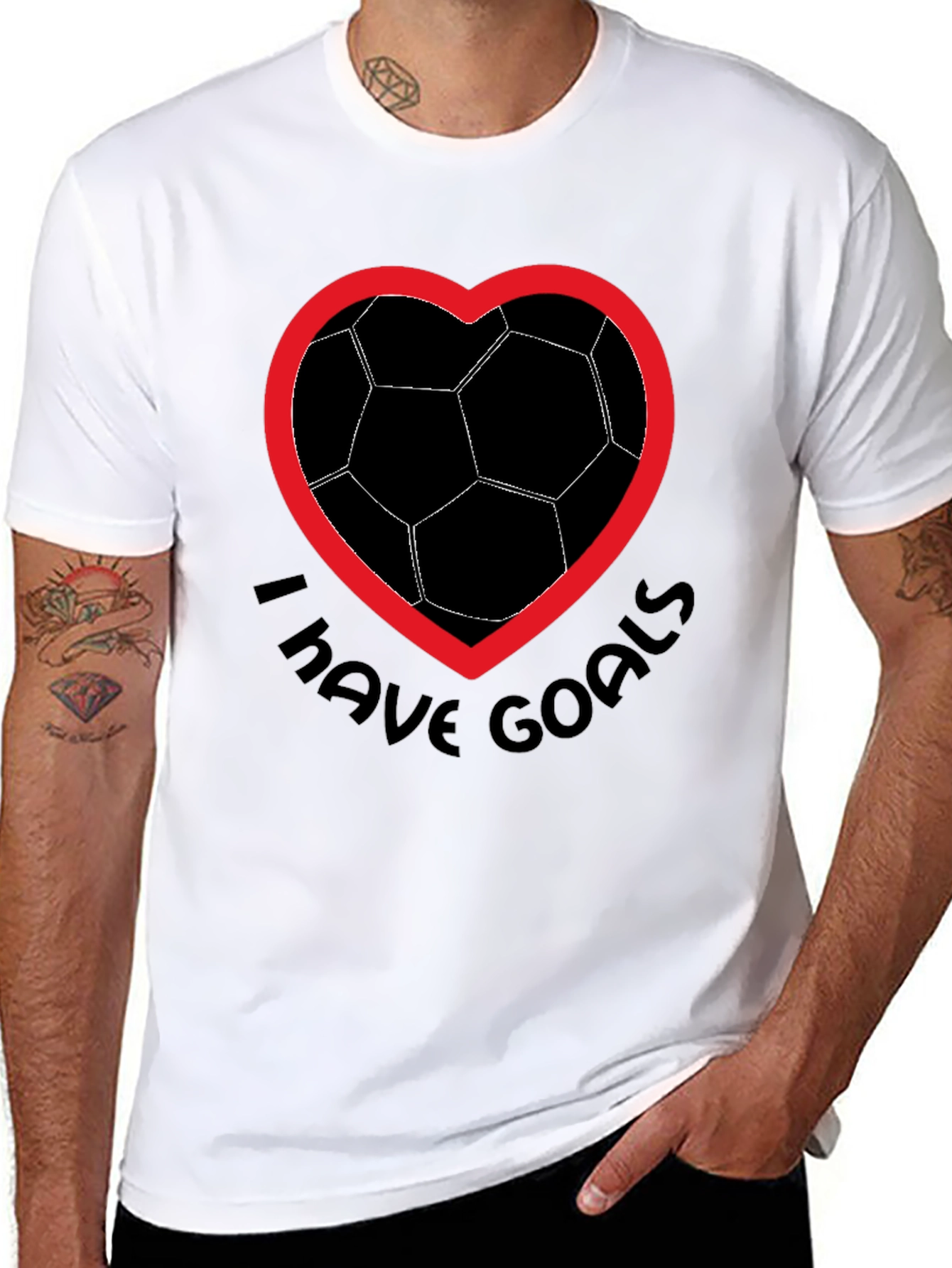 Soccer Goals T-Shirt - Heart & Ball Design