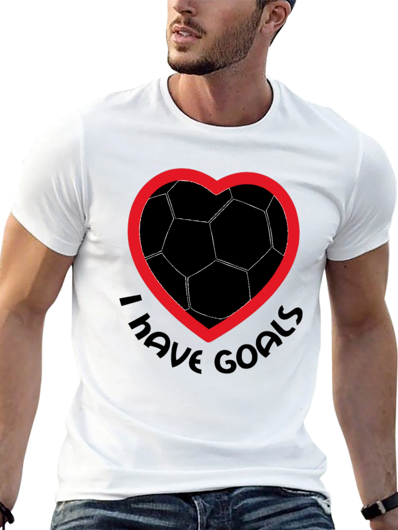 Soccer Goals T-Shirt - Heart & Ball Design
