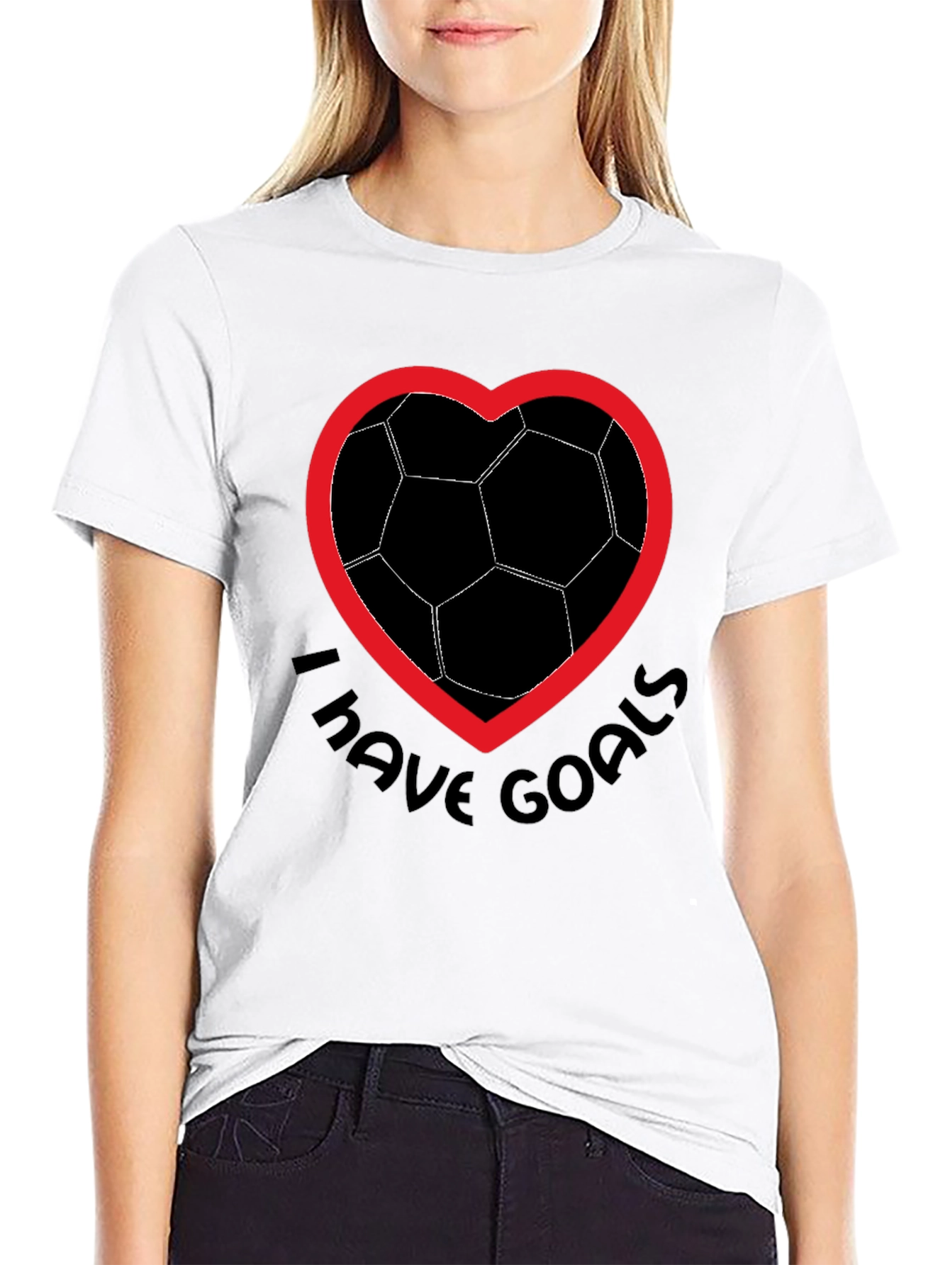 Soccer Goals T-Shirt - Heart & Ball Design