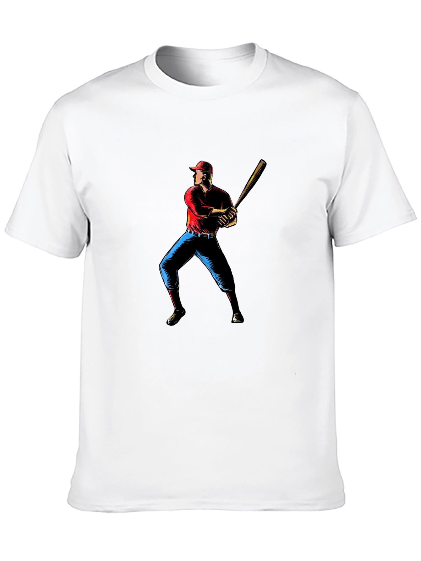 Baseball Player Graphic Black T-Shirt