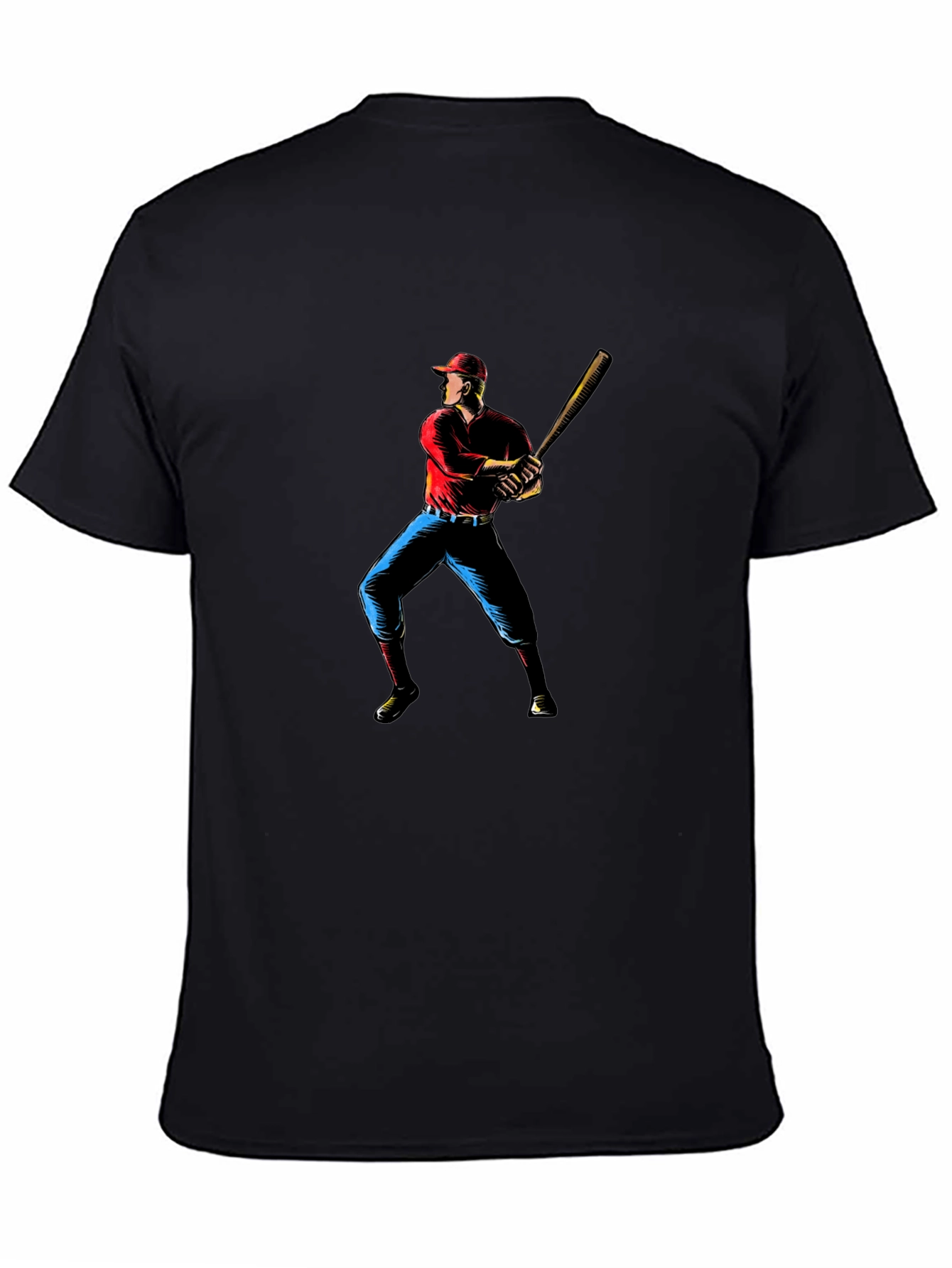 Baseball Player Graphic Black T-Shirt
