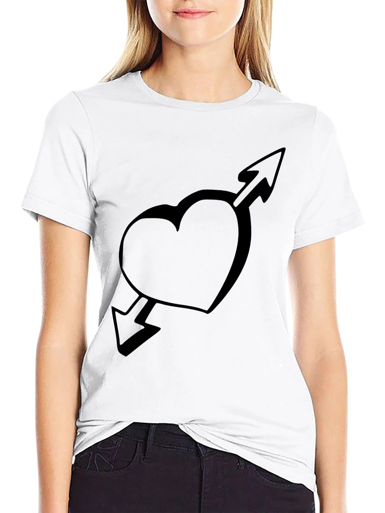 Heart Arrow Black T-Shirt