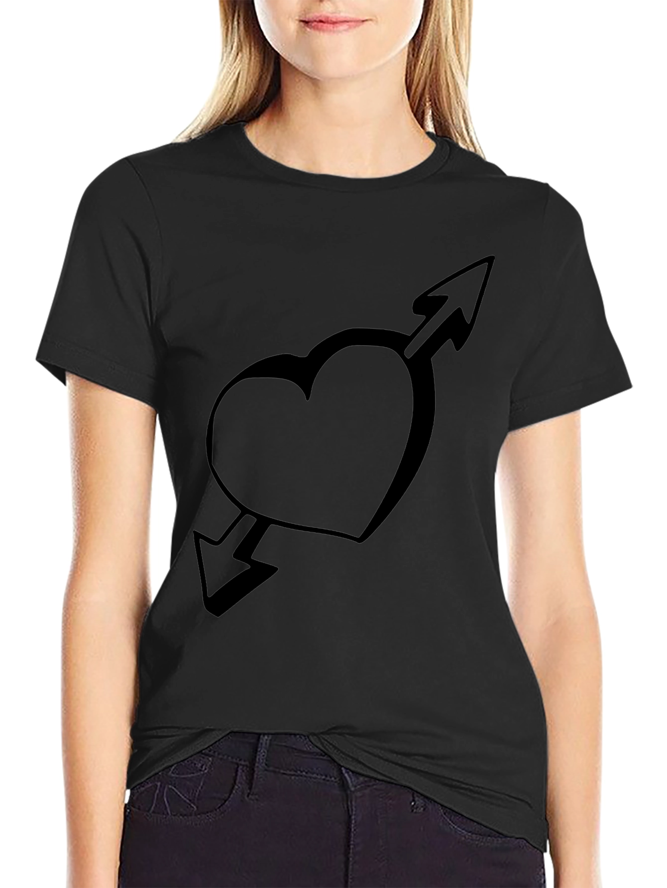 Heart Arrow Black T-Shirt
