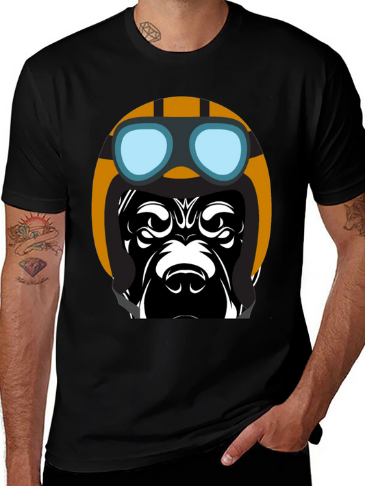 Cool Dog Pilot T-Shirt - Black Graphic Tee