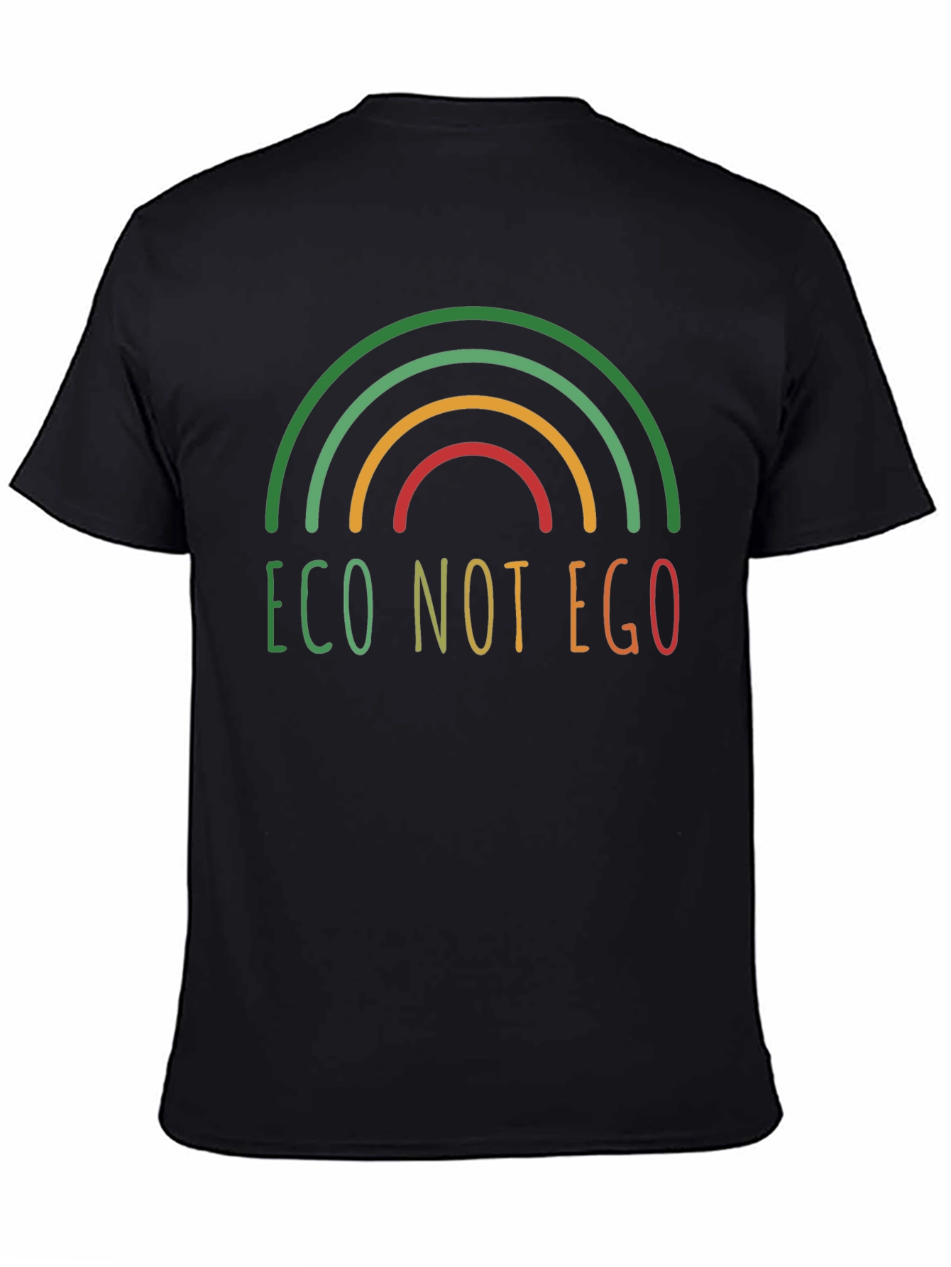 Eco Not Ego T-Shirt - Black Rainbow Graphic Tee